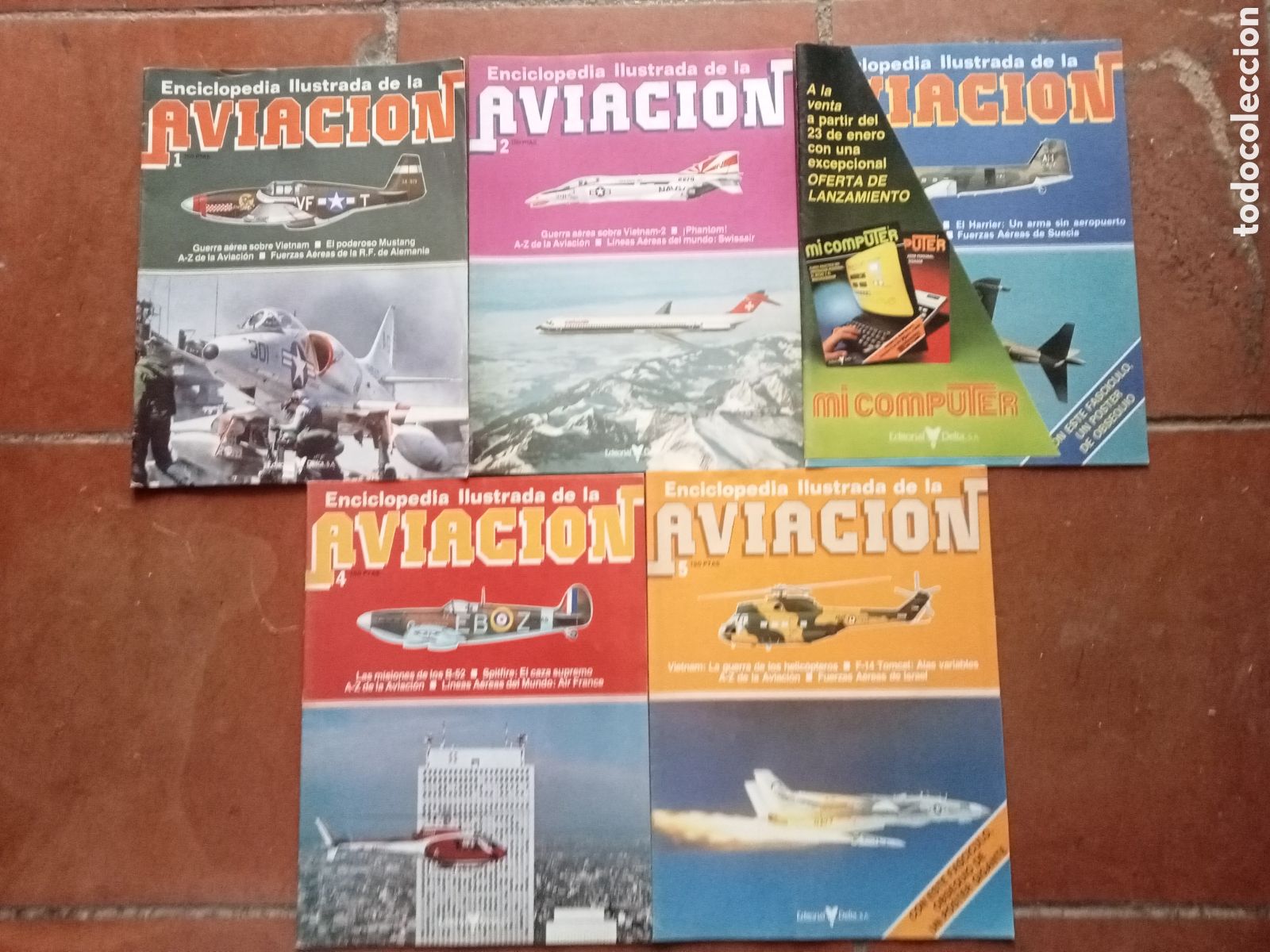 Coleccionismo de Revistas y Peri&oacute;dicos: enciclopedia ilustrada de la aviacion 1,2,3,4,5
