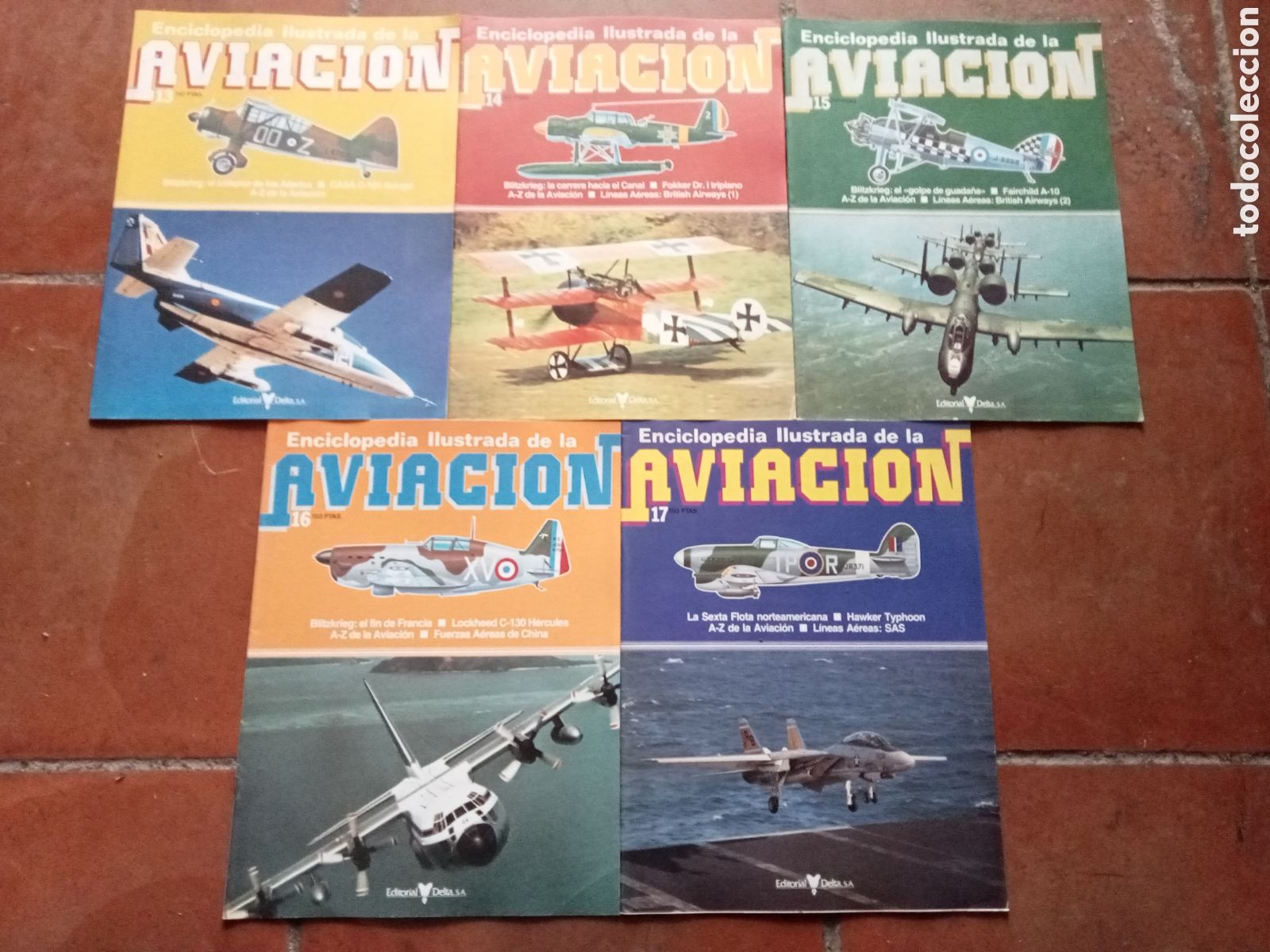 Coleccionismo de Revistas y Peri&oacute;dicos: enciclopedia ilustrada de la aviacion 13,14,15,16,17
