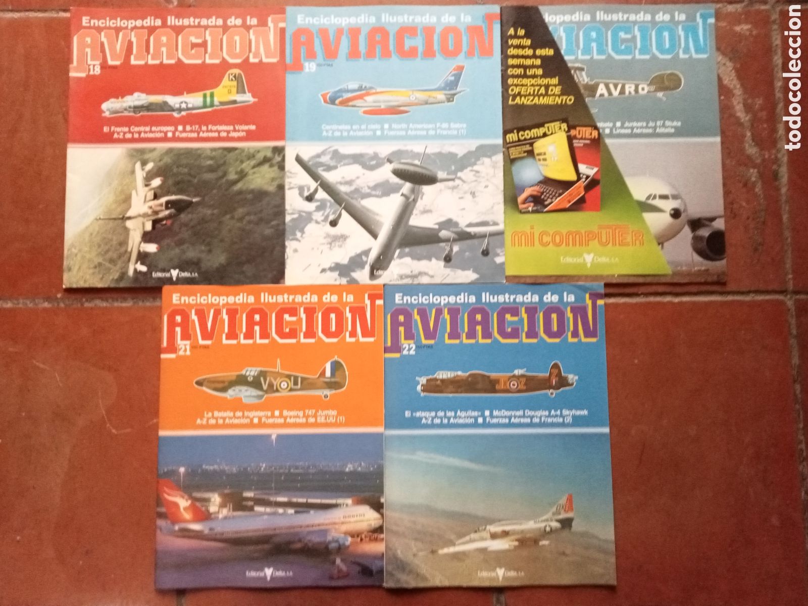 Coleccionismo de Revistas y Peri&oacute;dicos: enciclopedia ilustrada de la aviacion 18,19,20,21,22