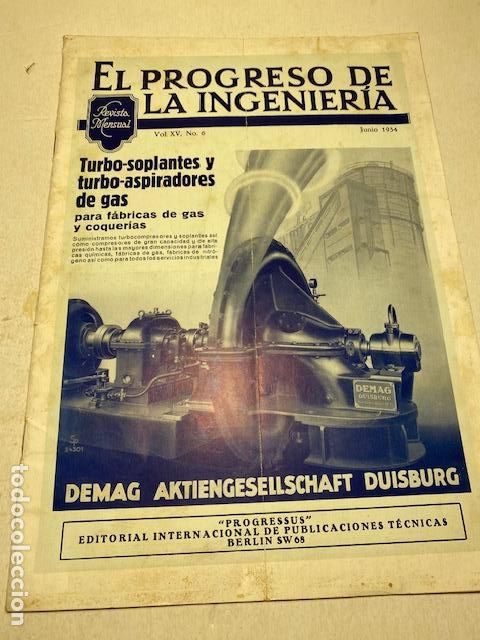 Coleccionismo de Revistas y Peri&oacute;dicos: REVISTA EL PROGRESO DE LA INGENIER&Iacute;A. 1934. NUMERO 6. VEREIN DEUTCHER INGENIEURE, BERLIN