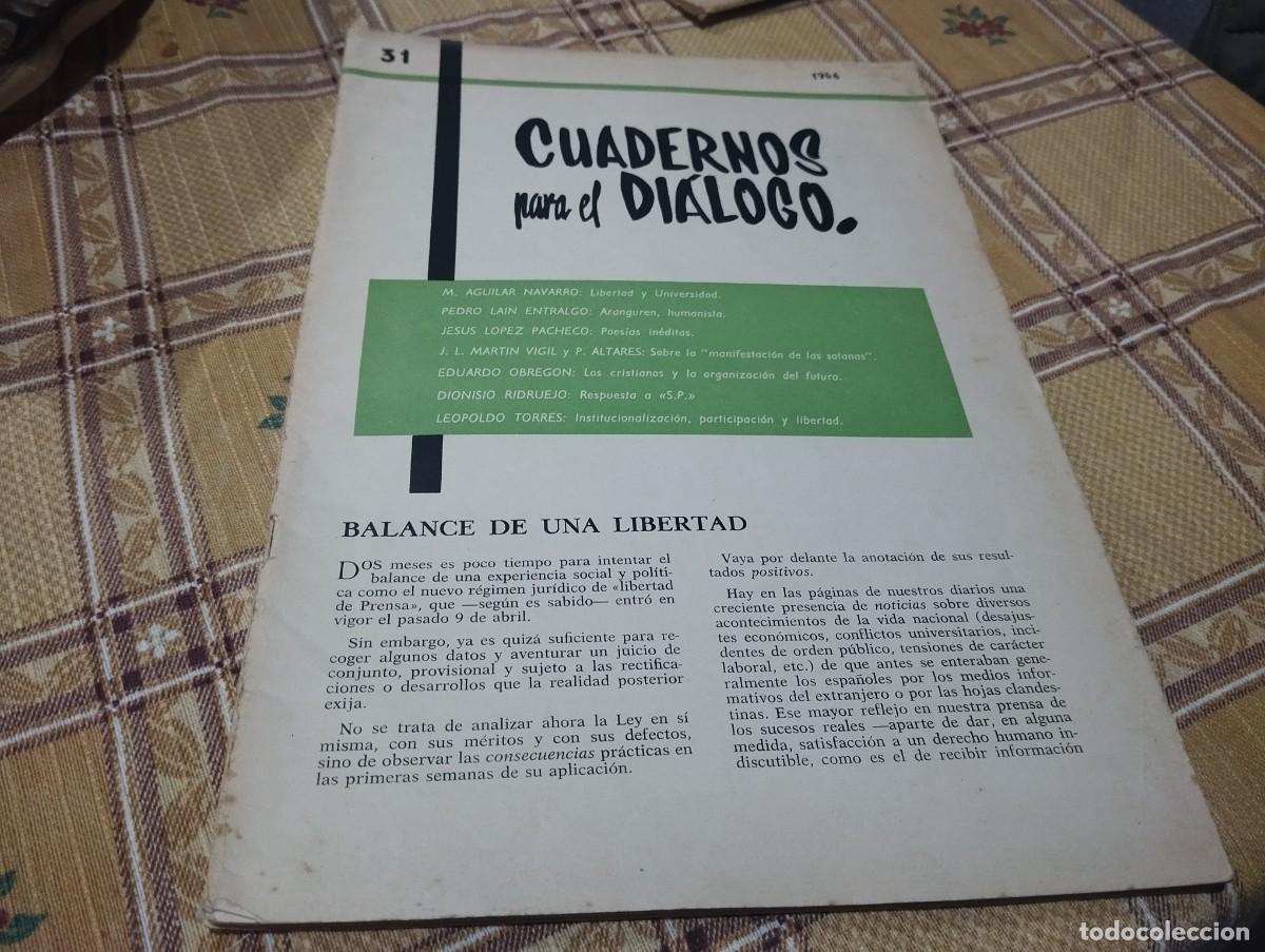 Coleccionismo de Revistas y Peri&oacute;dicos: CUADERNOS PARA EL DIALOGO. N&ordm; 31. 1966.