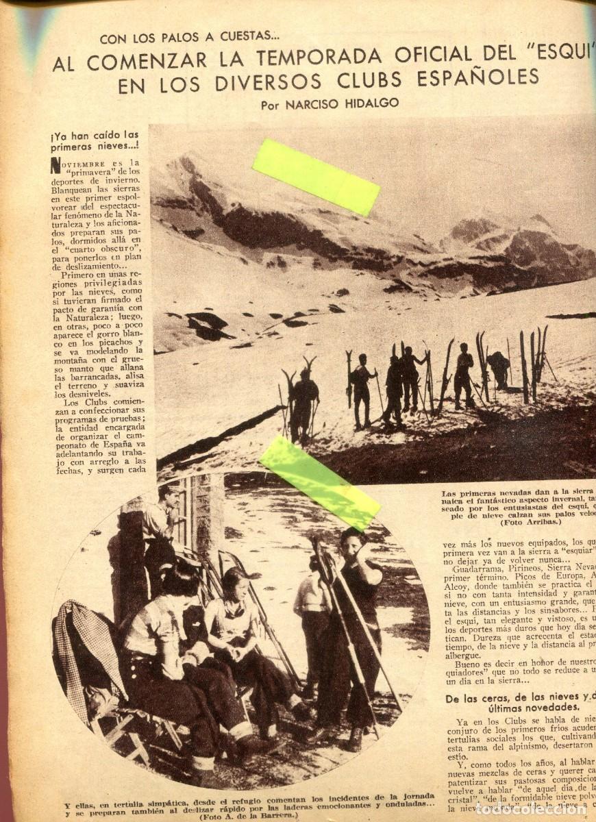 Coleccionismo de revistas y peri&oacute;dicos: REVISTA A&Ntilde;O 1933 EMPIEZA LA TEMPORADA DE ESQUI MASCULINO FEMENINO DE ESPA&Ntilde;A