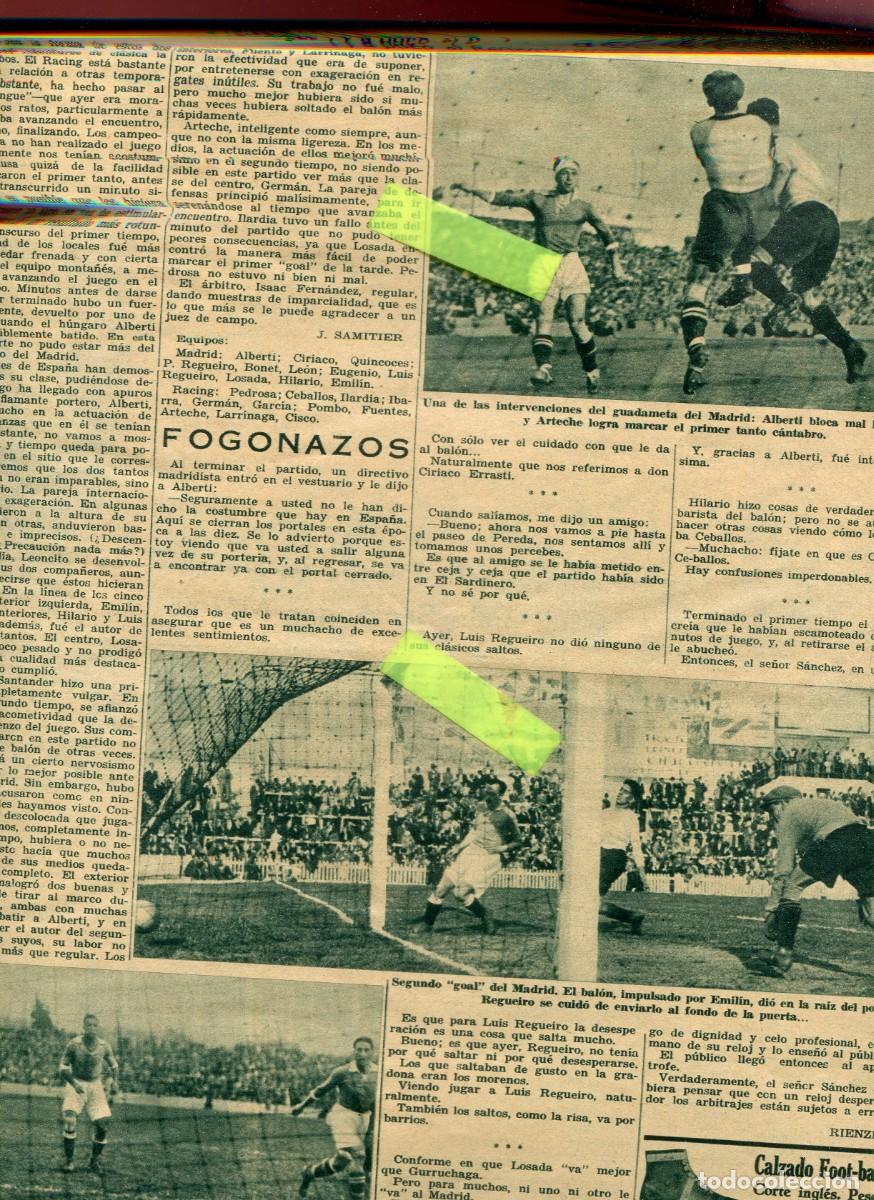 Coleccionismo de Revistas y Peri&oacute;dicos: REVISTA A&Ntilde;O 1935 FUTBOL RACING MADRID ALBERTI ARTECHE EMILIN CISCO BASQUET FEMENINO DE CASTILLA MASC
