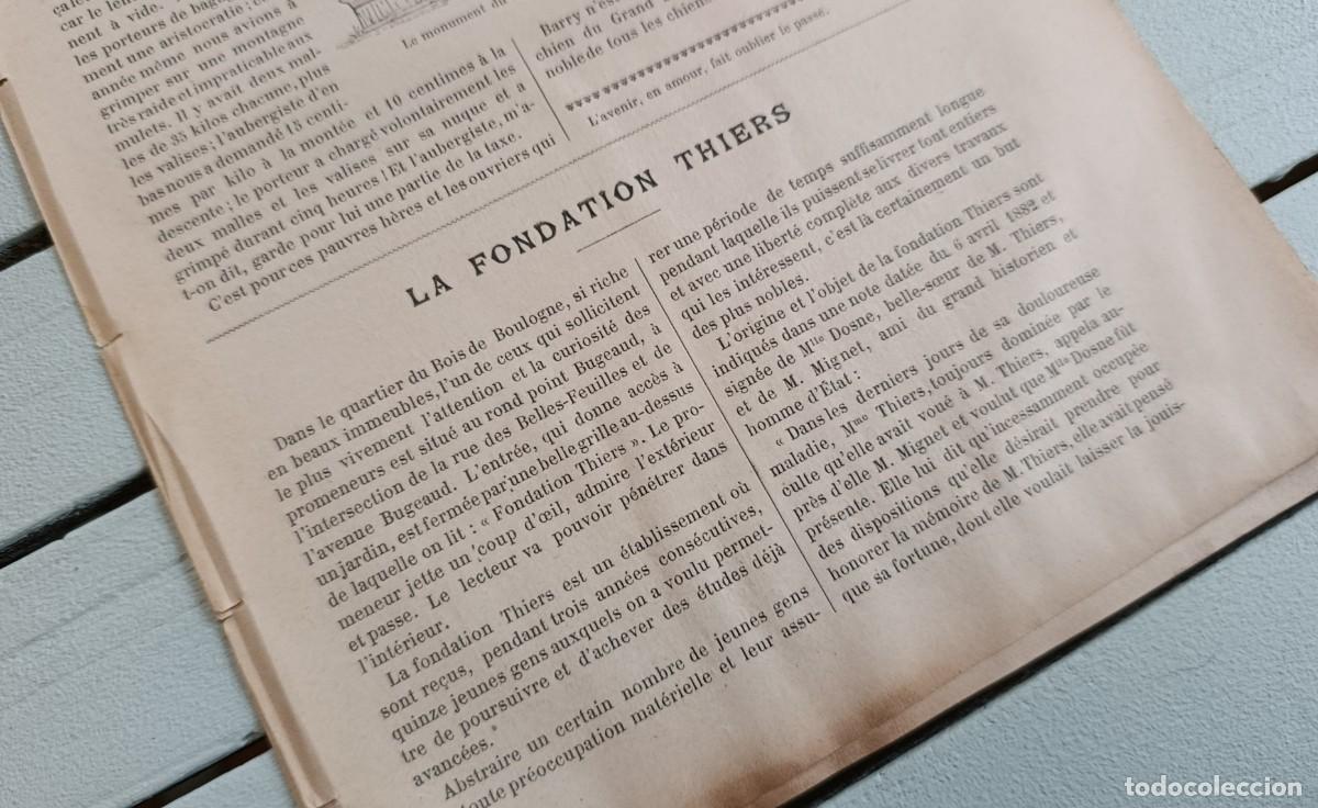 Colecionismo de Revistas e Jornais: LA FONDATION THIERS. FERNAND AMIOT. LE MAGAZIN PITTORESQUE. PARIS, 1900.