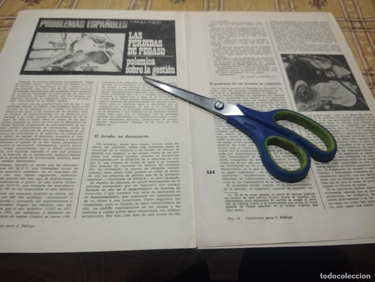 Coleccionismo de Revistas y Peri&oacute;dicos: LAS PERDIDAS DE PEGASO ENASA, POL&Eacute;MICA SOBRE LA GESTI&Oacute;N RECORTE REVISTA 4 P&Aacute;GINAS A&Ntilde;O 1972
