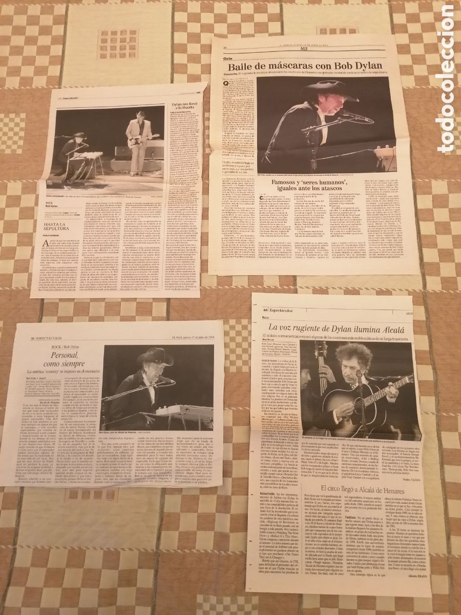 Coleccionismo de Revistas y Peri&oacute;dicos: P&aacute;ginas Y Recortes Prensa Espa&ntilde;ola Concierto Bob Dylan Alcal&aacute; De Henares Julio 2004