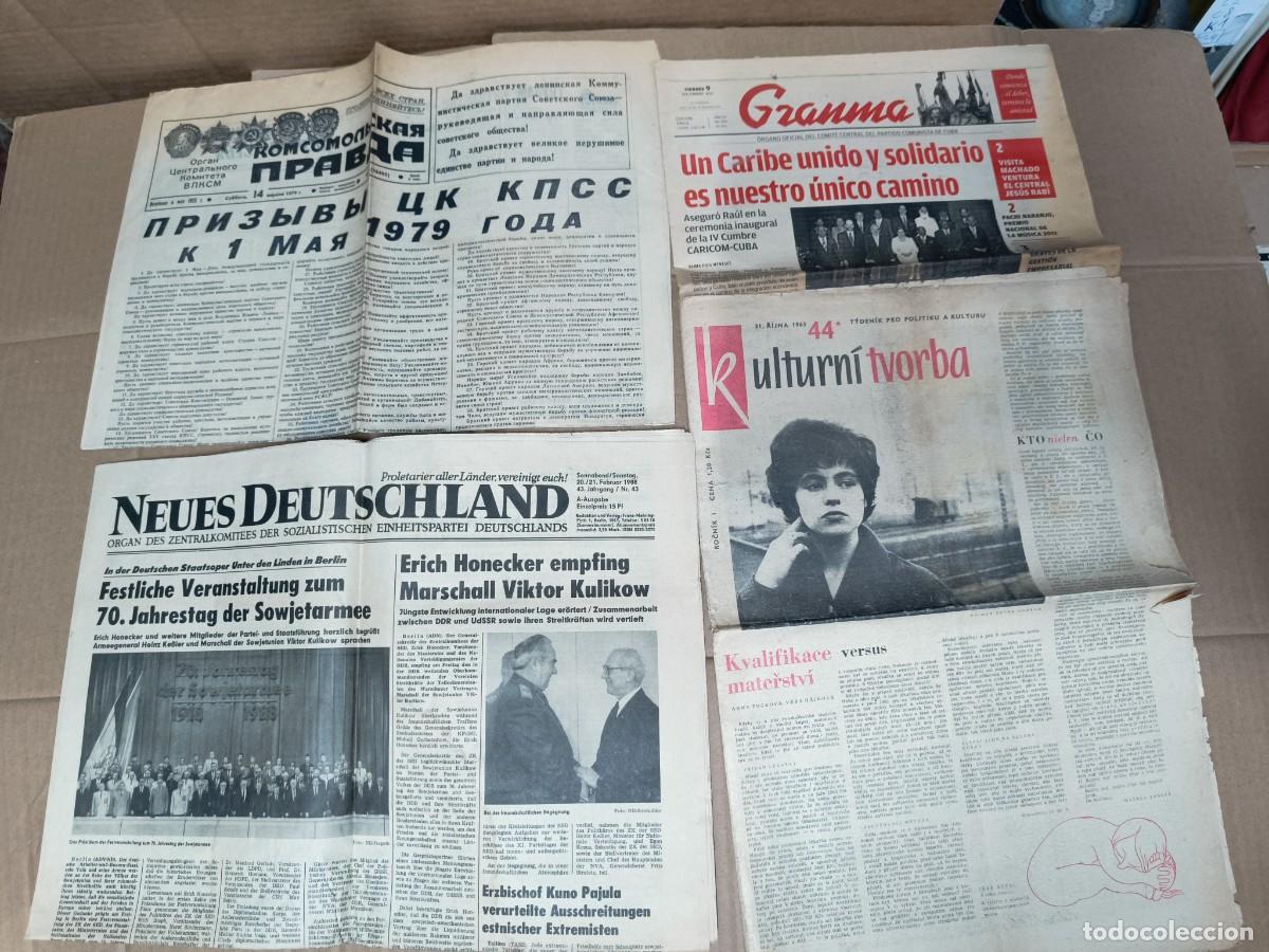 Coleccionismo de revistas y peri&oacute;dicos: LOTE DE 4 ANTIGUOS DIARIOS, PAISES COMUNISTAS, PRAVDA GRANMA, CUBA RUSIA URSS RDA CHECOSLOVAQUIA P21