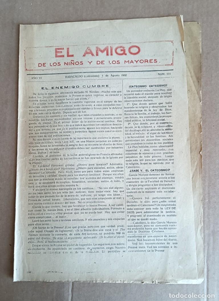 Collection Magazines and Newspapers: EL AMIGO de los ni&ntilde;os y de los mayores - Baracaldo 1 de agosto de 1932 A&ntilde;o VI num III