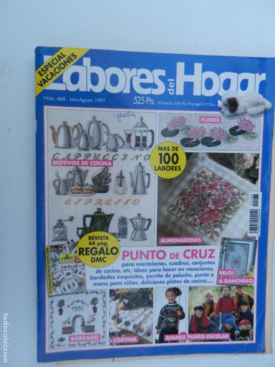 Coleccionismo de Revistas y Peri&oacute;dicos: LABORES DEL HOGAR REVISTA N&ordm; 468- 07-08-1997 PUNTO DE CRUZ - CON PATRONES