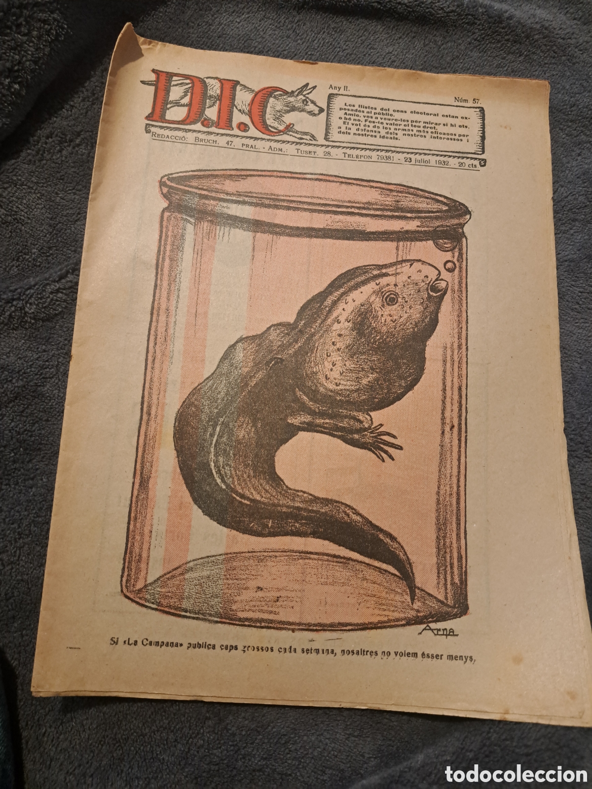 Colecionismo de Revistas e Jornais: REVISTA D.I.C (Defensa Interesos Catalans)- N&deg;57, 23 juliol 1932. DIF&Iacute;CIL!!!