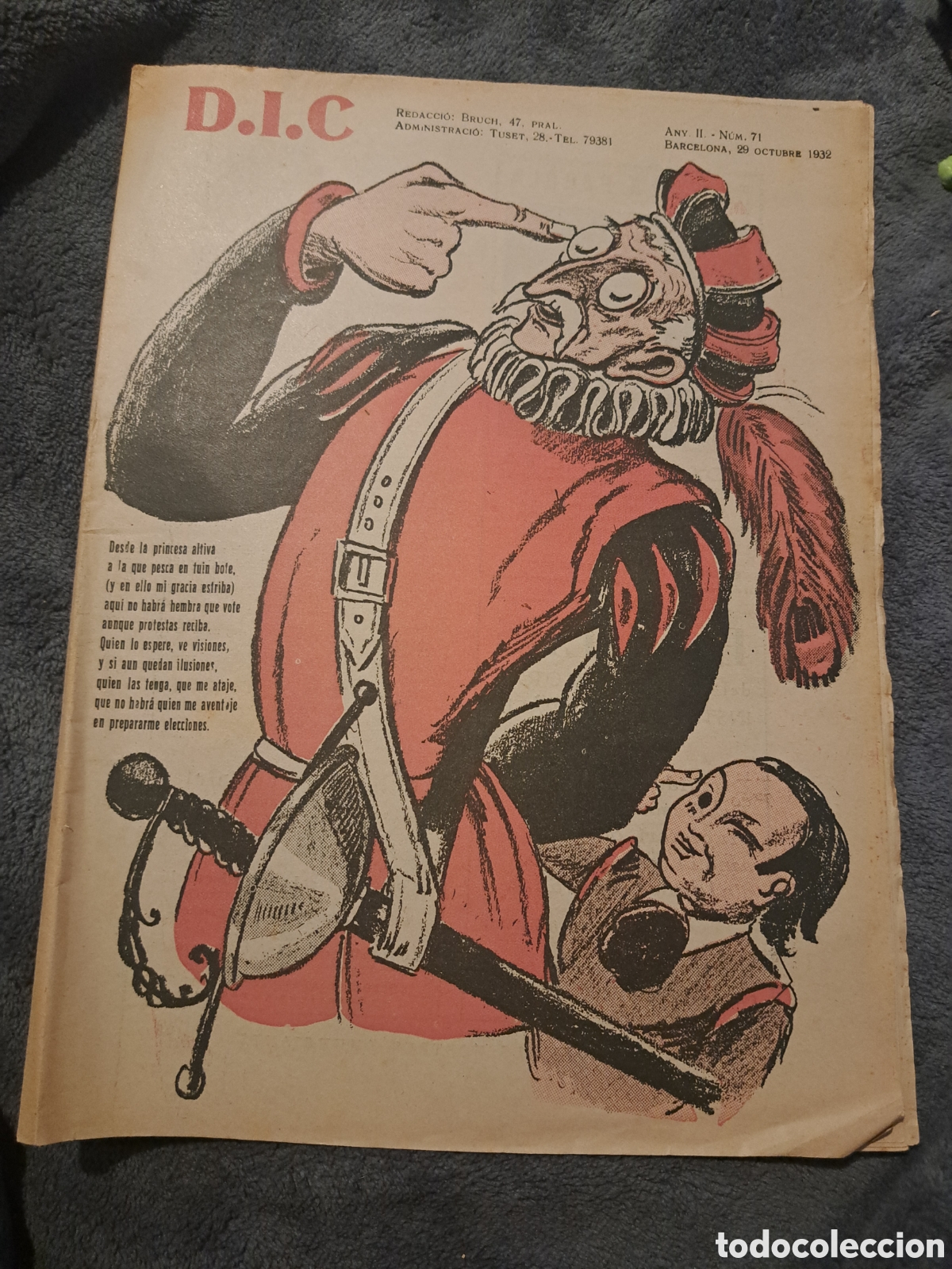 Collection Magazines and Newspapers: REVISTA D.I.C.(Defensa Interesos Catalans)- N&deg;71, 29 octubre 1932.DIFIC&Iacute;L!!!.