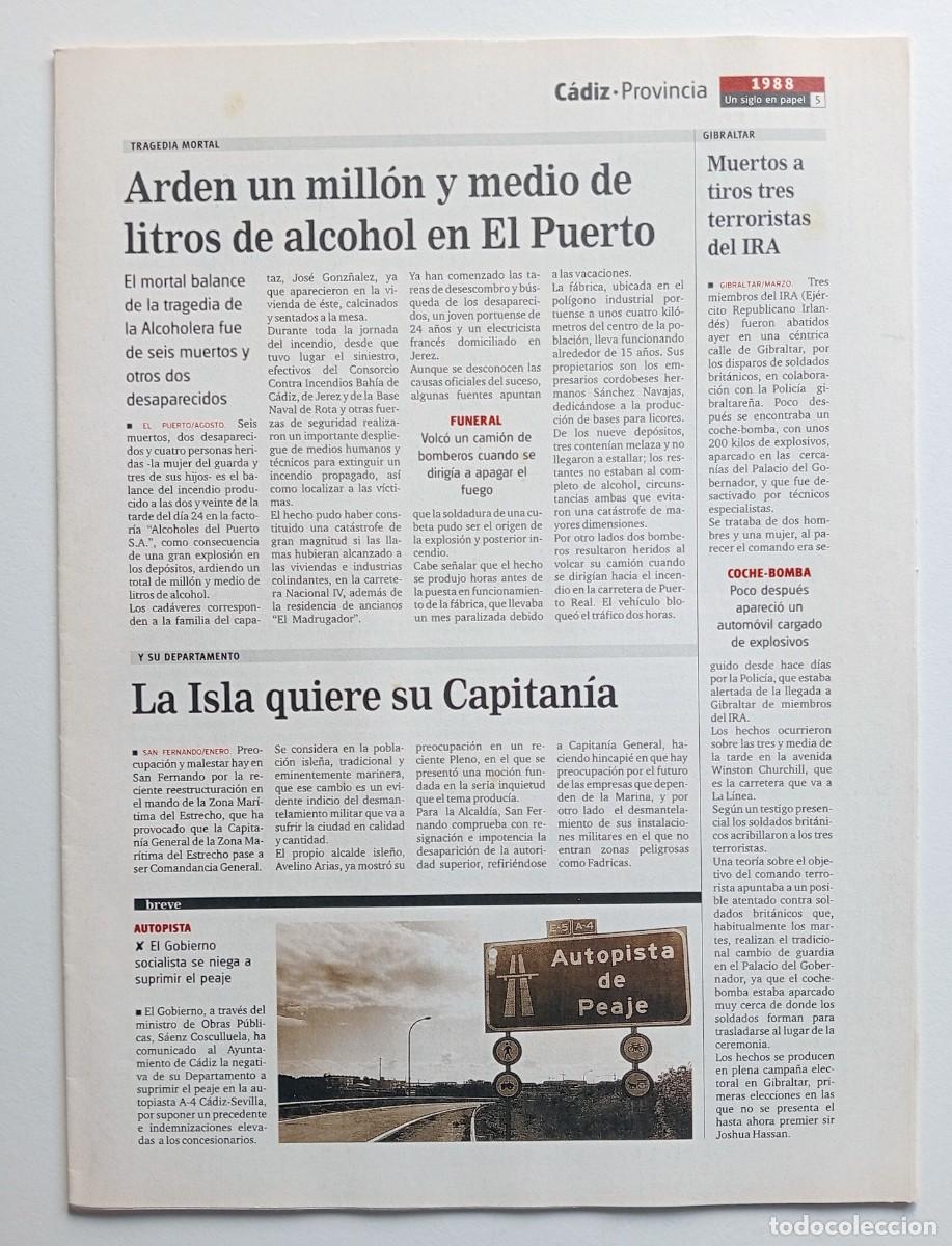 Coleccionismo de Revistas y Peri&oacute;dicos: FASC&Iacute;CULO DIARIO DE C&Aacute;DIZ (REPRODUCCION) 1988-1990