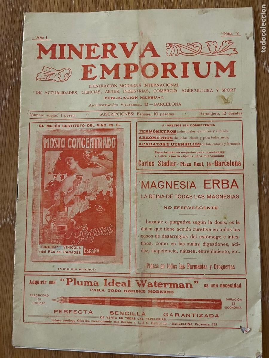 Coleccionismo de Revistas y Peri&oacute;dicos: Minerva Emporium a&ntilde;o 1 n&ordm; 2 Barcelona febrero 1915 Velocip&eacute;dica comercio juguete