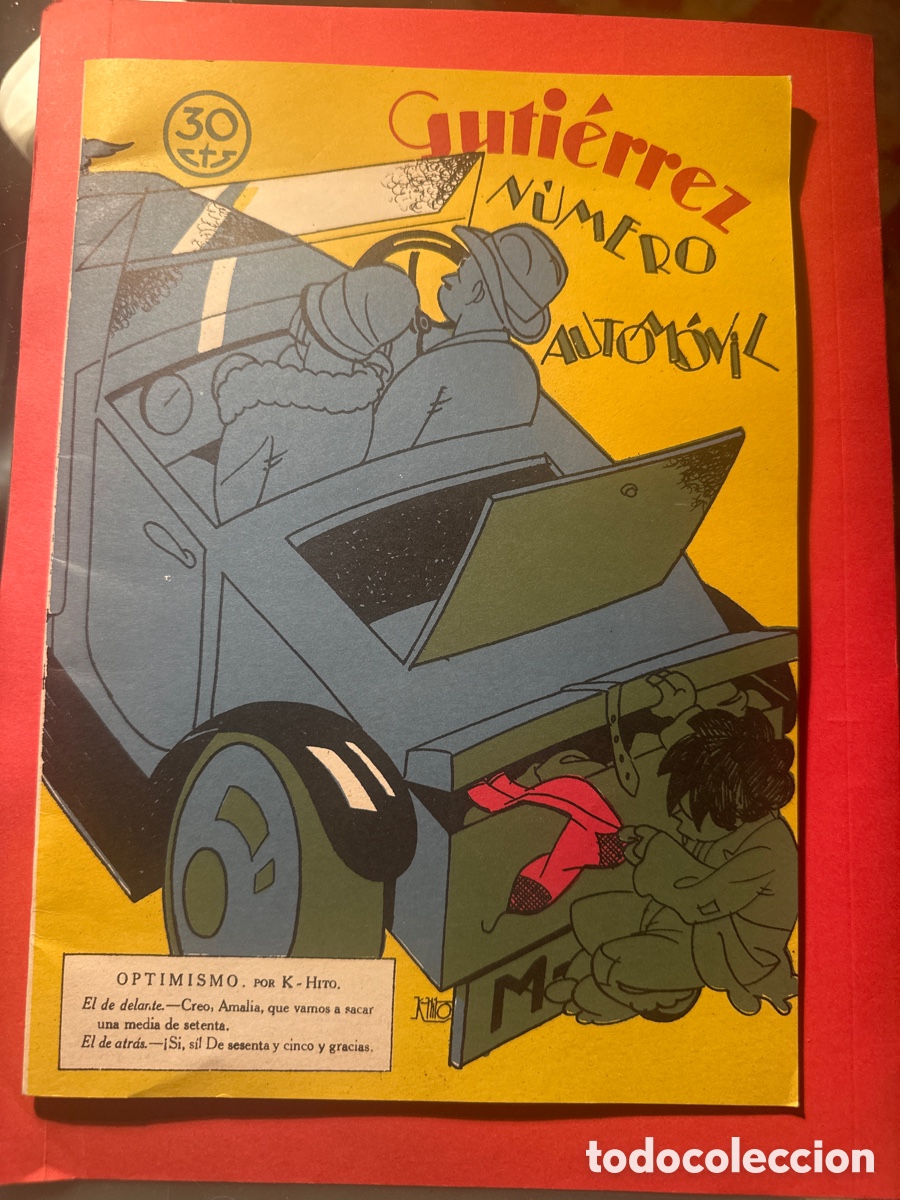 Collectionnisme de Revues et Journaux: Gutierrez, Madrid, febrero de 1929 original dedicado al autom&oacute;vil