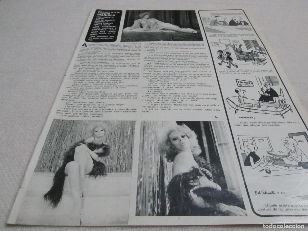 Coleccionismo de Revistas y Peri&oacute;dicos: MARIOLA, MISS ARGENTINA, RECORTE DE PRENSA
