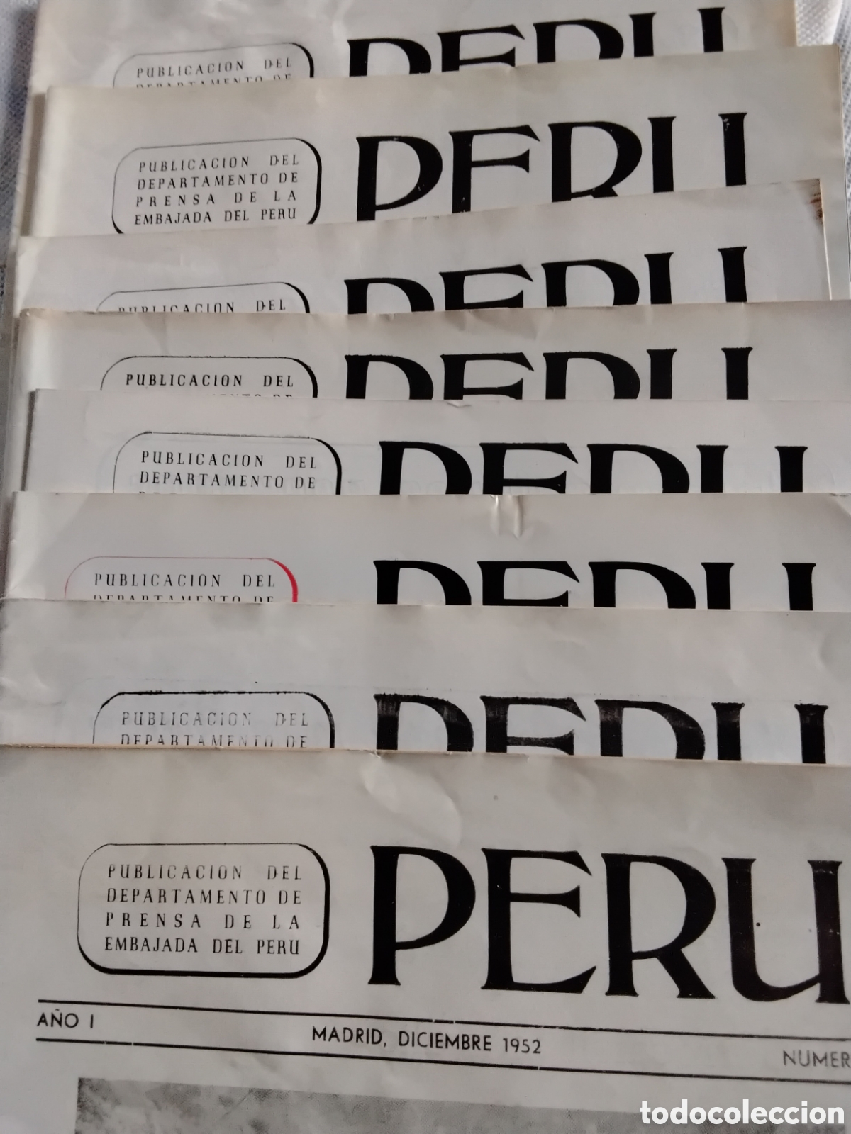 Coleccionismo de Revistas y Peri&oacute;dicos: REVISTAS. PER&Uacute;. PUBLICACI&Oacute;N DEL DEPARTAMENTO DE PRENSA DE LA EMBAJADA DEL PER&Uacute;. 1952-1955
