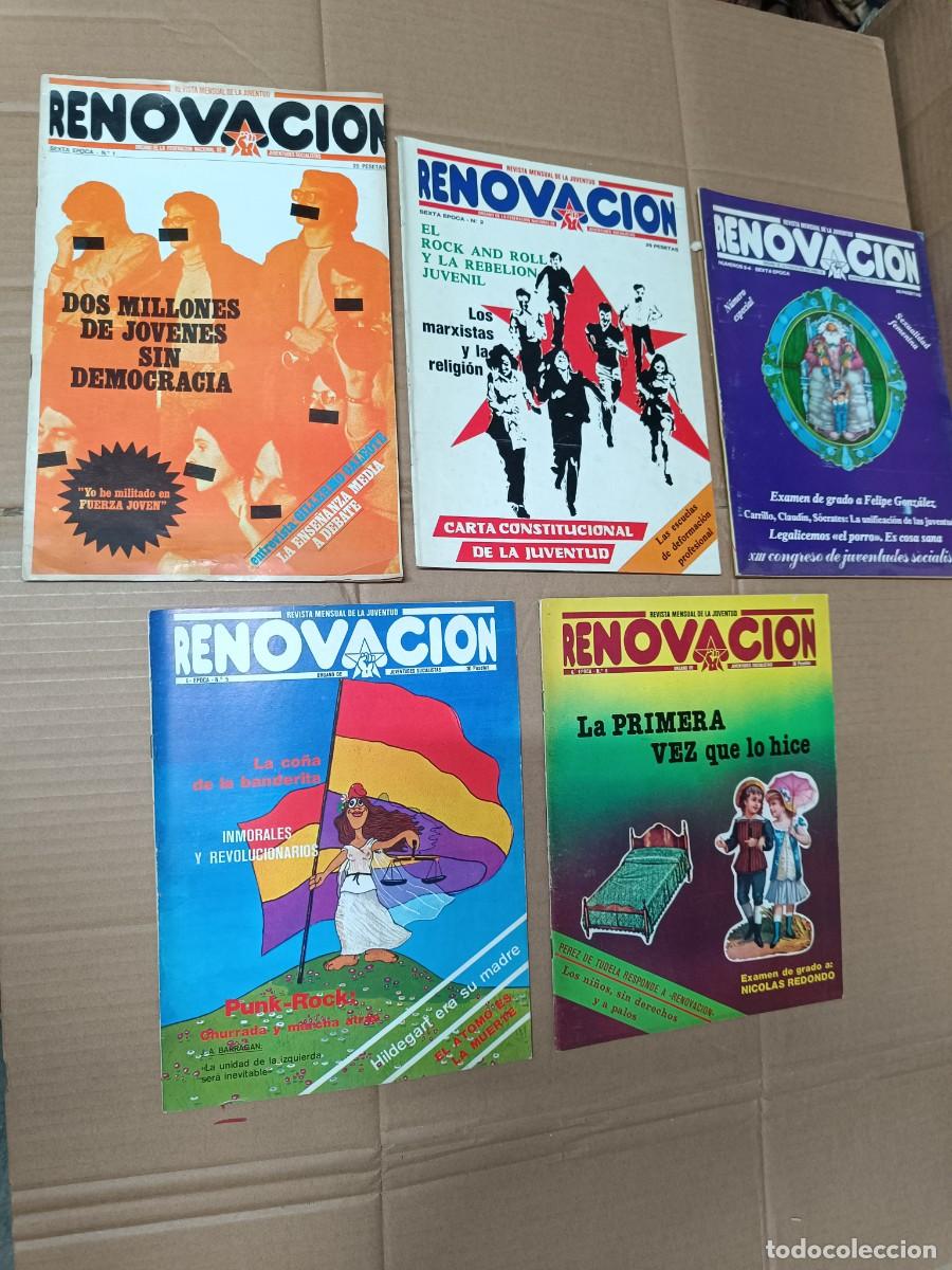 Coleccionismo de Revistas y Peri&oacute;dicos: LOTE 5 ANTIGUAS REVISTAS RENOVACION, NS 1- 6 JUVENTUDES SOCIALISTAS, A&Ntilde;OS 70 TRANSICION POLITICA P21