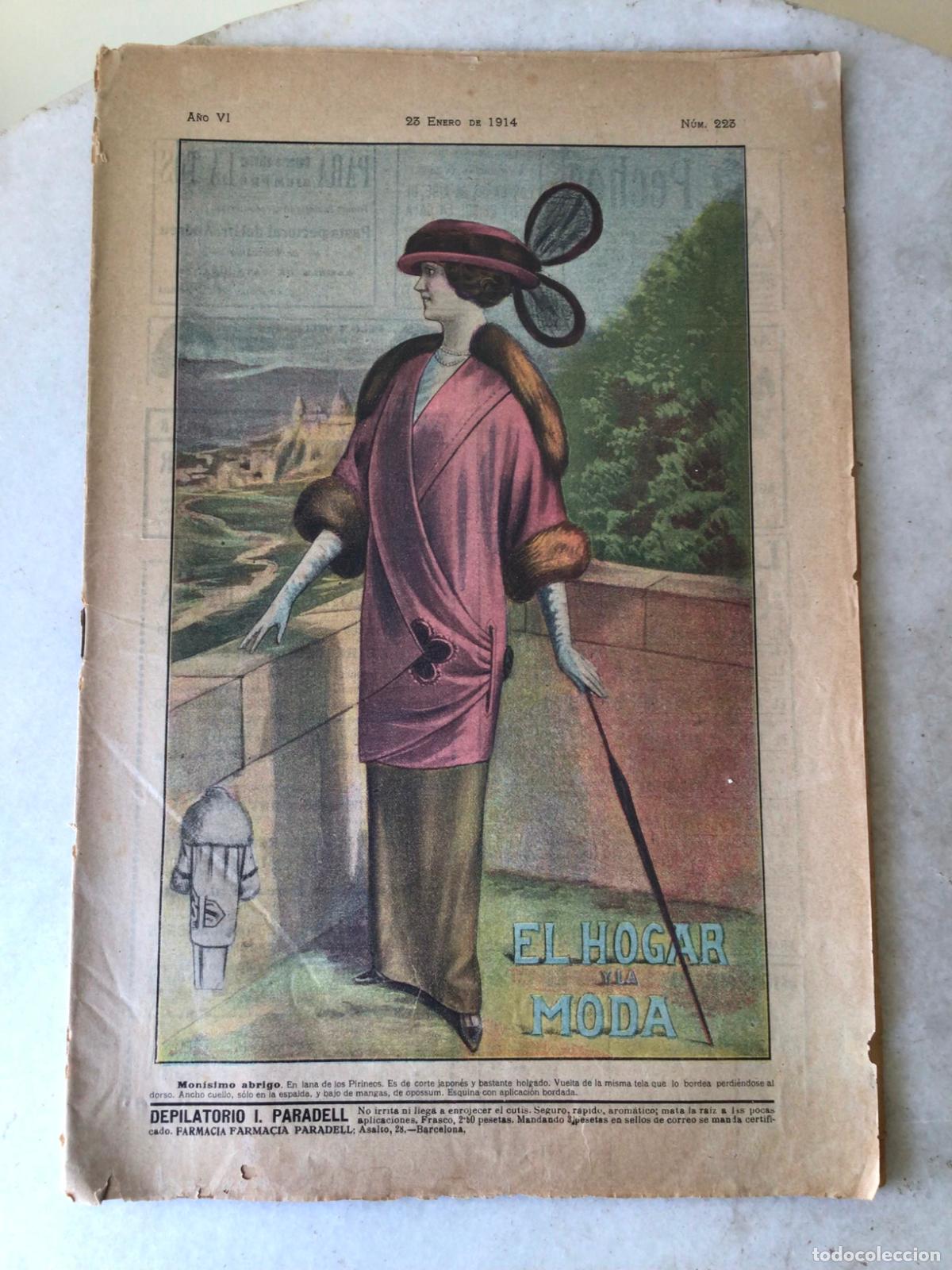 Coleccionismo de Revistas y Peri&oacute;dicos: ANTIGUA REVISTA EL HOGAR Y LA MODA - ENERO 1914- MODA, ILUSTRACIONES Y PUBLICIDAD DE EPOCA