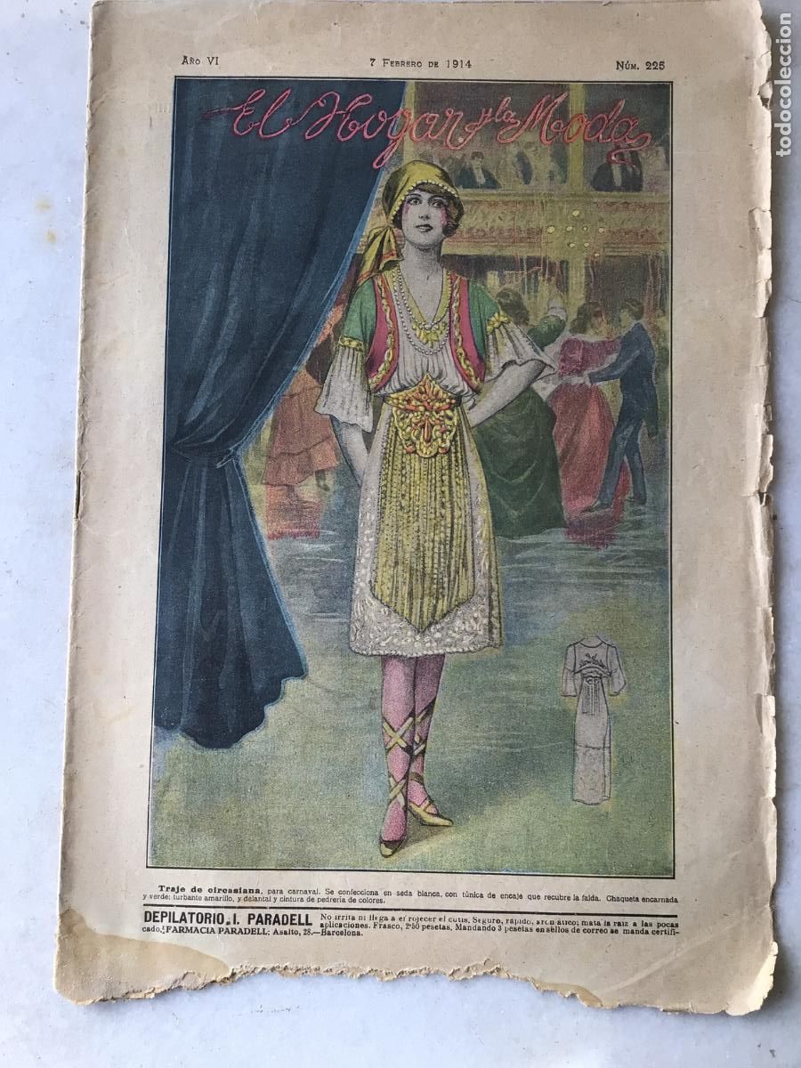 Coleccionismo de Revistas y Peri&oacute;dicos: ANTIGUA REVISTA EL HOGAR Y LA MODA - FEBRERO 1914- MODA, ILUSTRACIONES Y PUBLICIDAD DE EPOCA