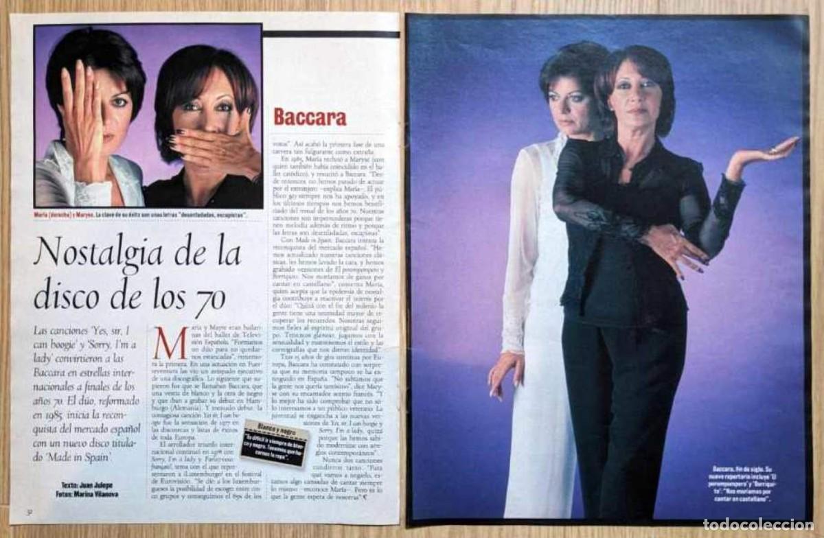 Coleccionismo de Revistas y Peri&oacute;dicos: BACCARA Reportaje 1999 Mayte Mateos Mar&iacute;a Mendiola fotos spain magazine clipping recorte