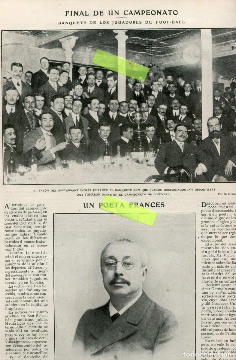 Collectionnisme de Revues et Journaux: REVISTA A&Ntilde;O 1909 REAL SOCIEDAD CAMPEONA COMPEON DEL CAMPEONATO ESPA&Ntilde;A DE FUTBOL FOOT-BALL CICLISTA