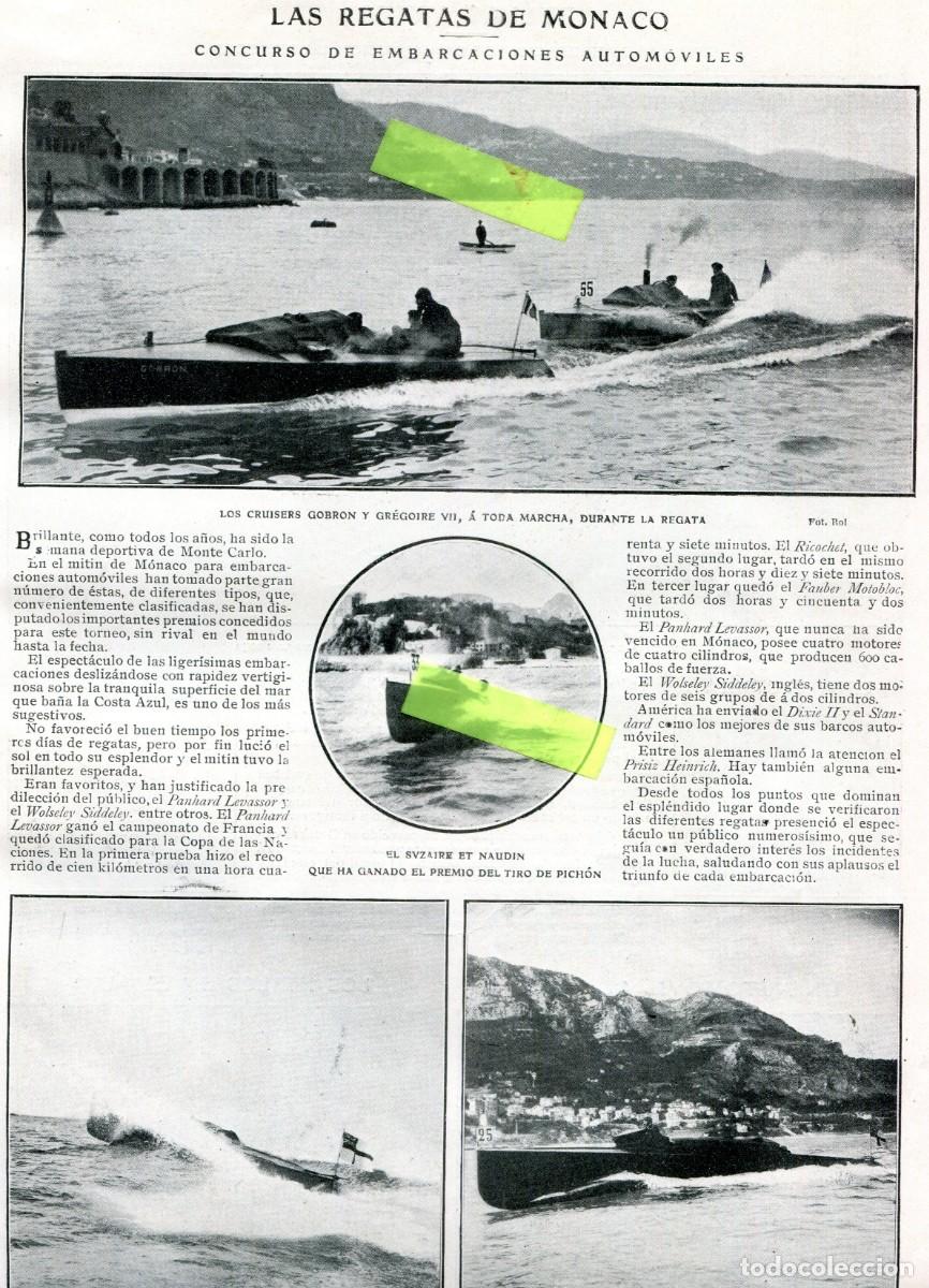 Collectionnisme de Revues et Journaux: REVISTA A&Ntilde;O 1909 REGATAS EN MONTE CARLO MONACO CAPEA EN VILLALBA BOMBA EN LA BOQUERIA BARCELONA