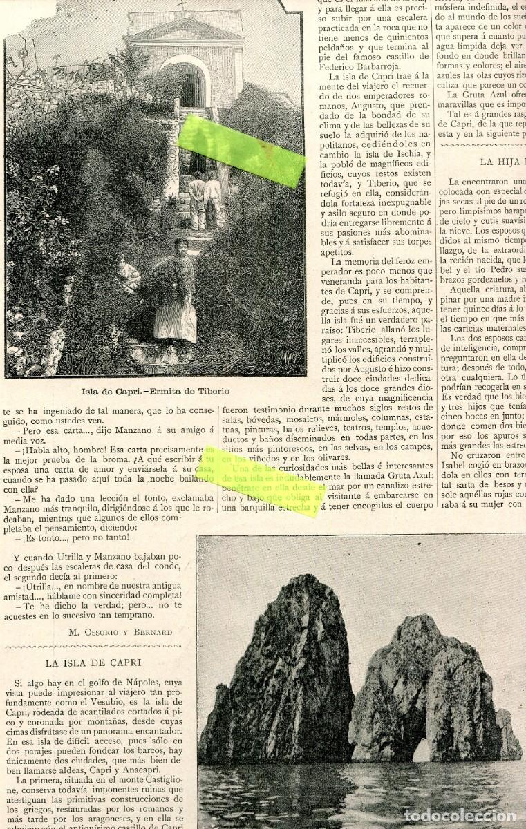 Collection Magazines and Newspapers: REVISTA A&Ntilde;O 1892 ISLA DE CAPRI MONACO PINTOR ARISTIDES SANTORIO FRANCISCO MASRIERA SINIBALDI ROSETTI