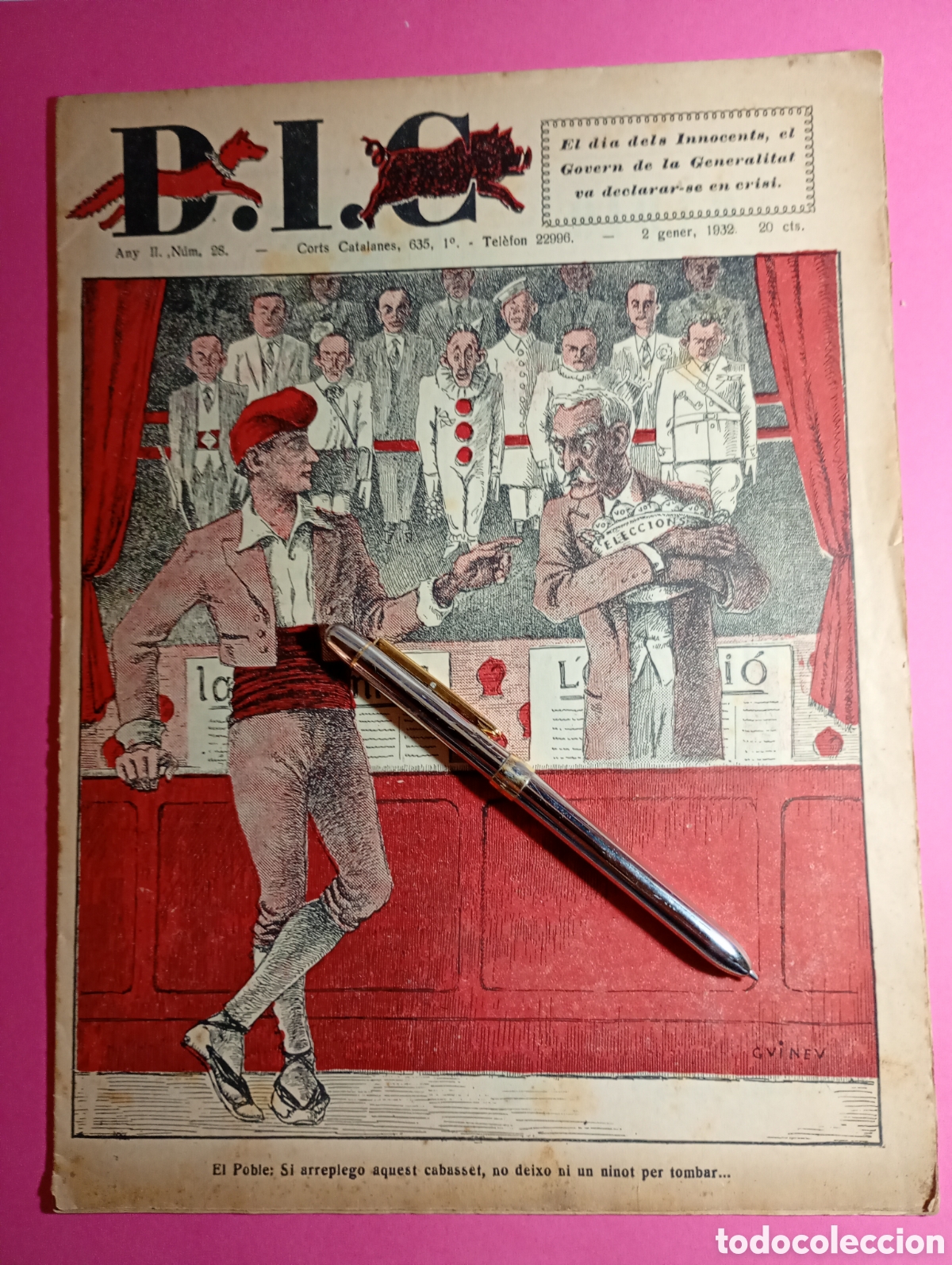 Sammeln von Zeitschriften und Zeitungen: D.I.C. DEFENSA DELS INTERESOS CATALANS 2 GENER 1932 N&Uacute;M 28 VISITA D&acute;AZA&Ntilde;A AL PALAU DE LA GENERALITAT
