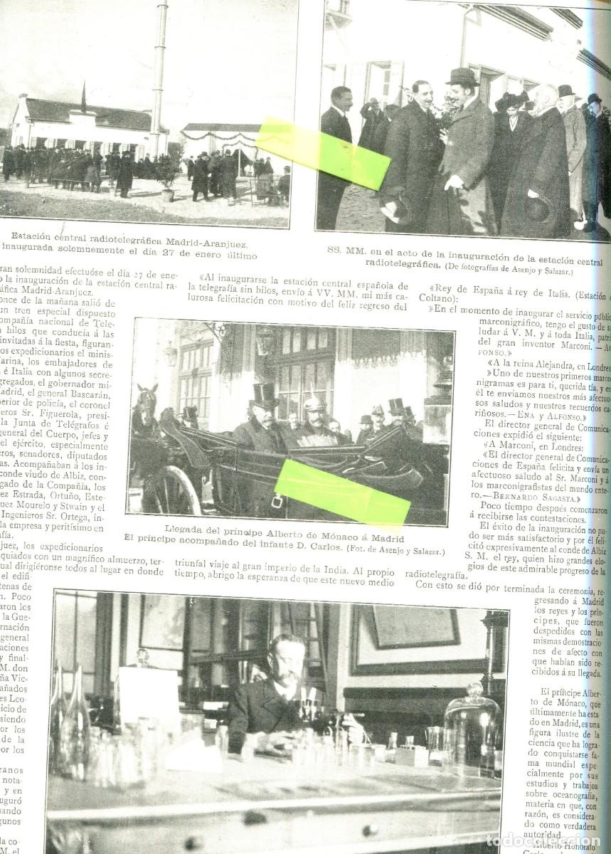 Coleccionismo de Revistas y Peri&oacute;dicos: REVISTA A&Ntilde;O 1912 ESTACION CENTRAL DE RADIOTELEFRAFIA ARANJUEZ RADIO TELEGRAFO PINCIPE DE MONACO