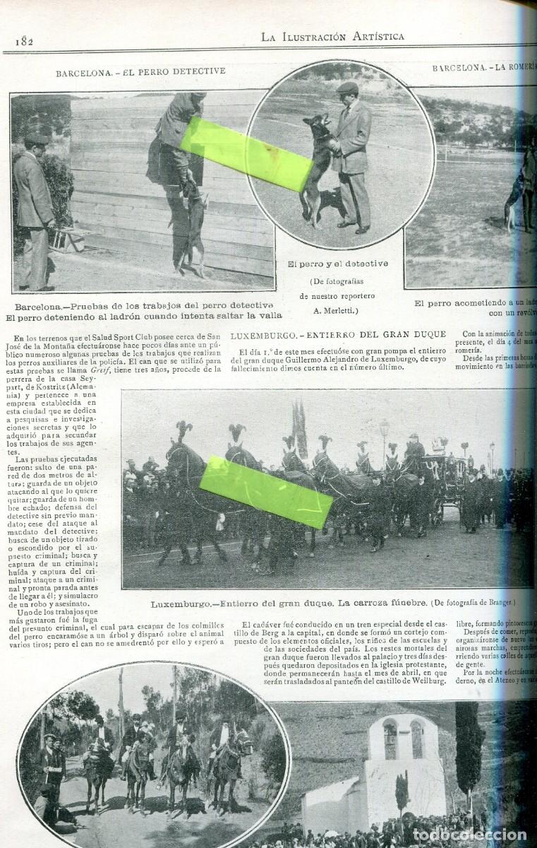 Coleccionismo de Revistas y Peri&oacute;dicos: REVISTA A&Ntilde;O 1912 PINTOR TRUBNER ROTH RAMON CAMPOAMOR LORENZO COULLAUT VALERA PERRO POLICIA BARCELONA