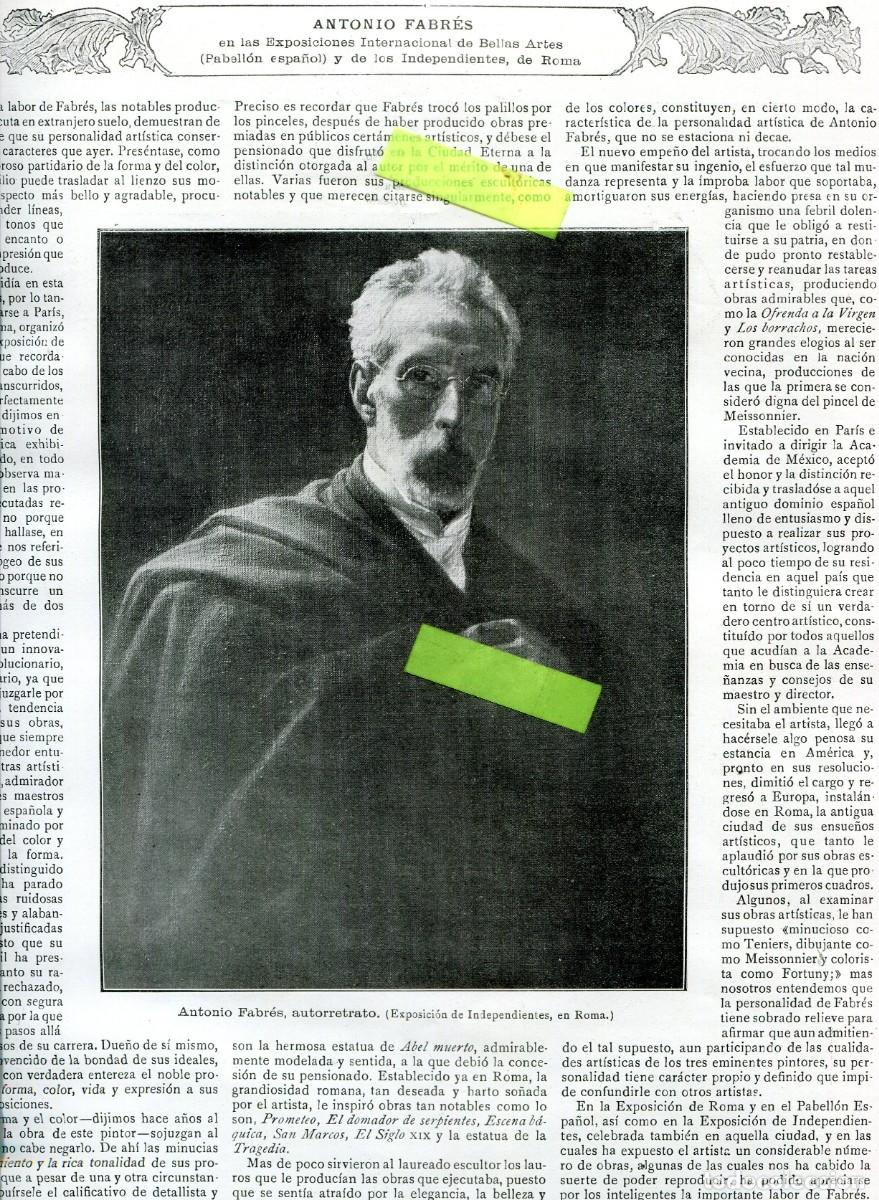 Coleccionismo de Revistas y Peri&oacute;dicos: REVISTA A&Ntilde;O 1912 ANTONIO FABRES PINTOR REYES EN ALICANTE Y ELCHE FOTOGRAFO ASENJO SALAZAR BENACANTIL