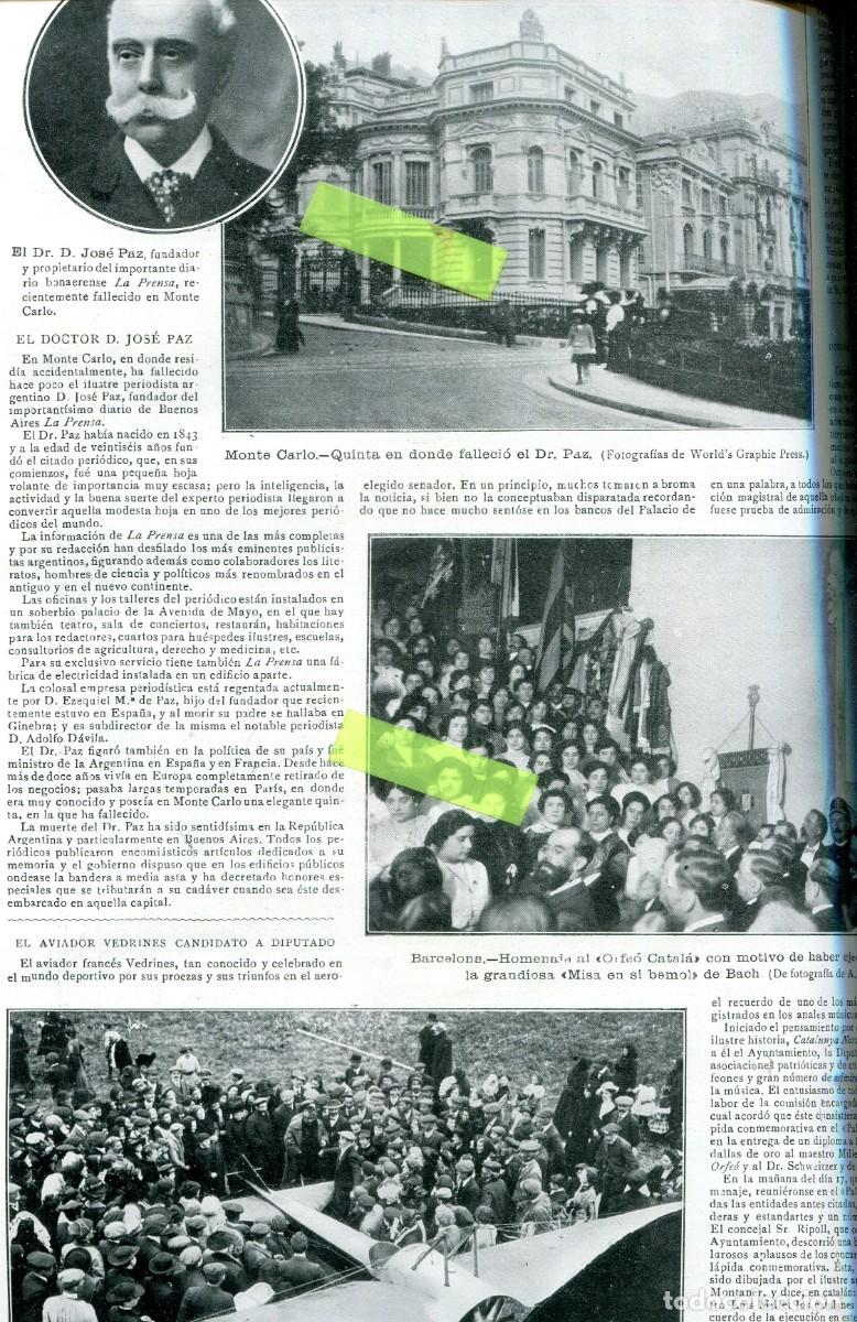 Coleccionismo de Revistas y Peri&oacute;dicos: REVISTA A&Ntilde;O 1912 MONACO MONTECARLO LAS FALLAS DE VALENCIA FERROCARRIL VALENCIA MADRID DIRECTO