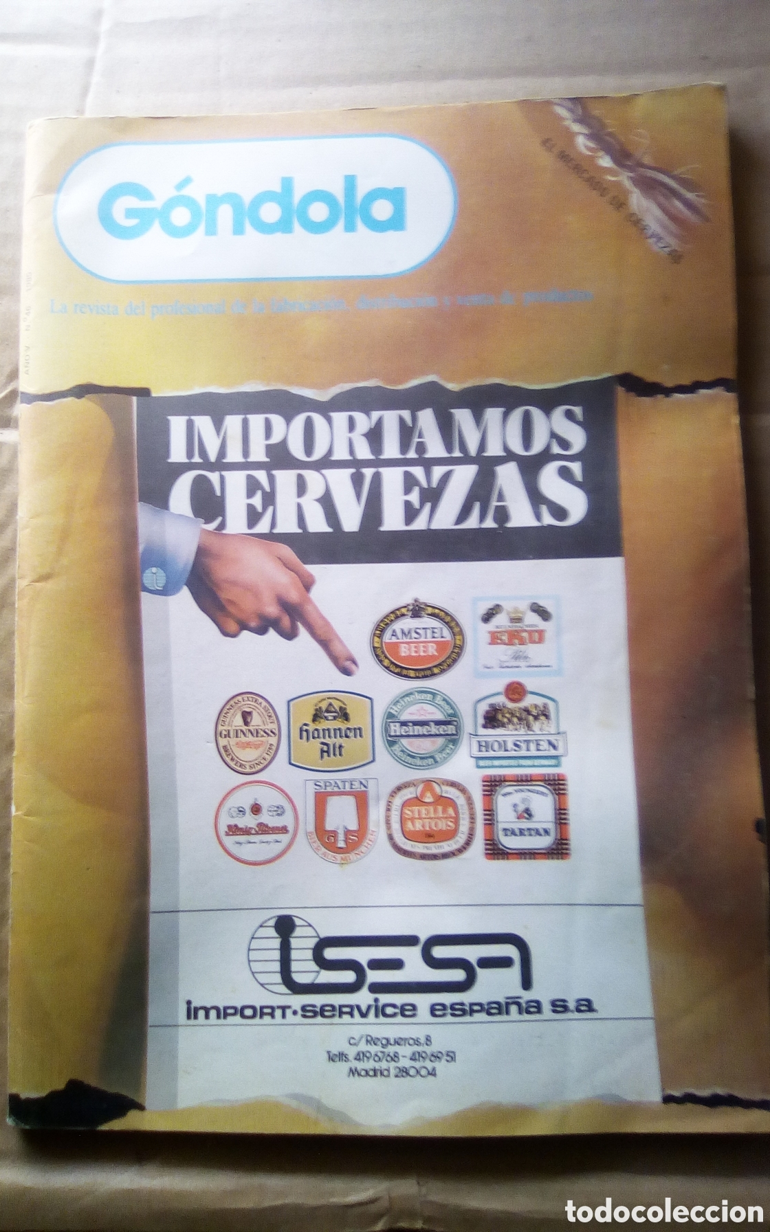 Coleccionismo de Revistas y Peri&oacute;dicos: G&oacute;ndola. A&ntilde;o V. N 46. Revista de informaci&oacute;n comercial. Especial cervezas. El mercado de cervezas.