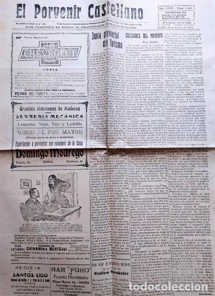 Colecionismo de Revistas e Jornais: El Porvenir Castellano. Soria, 28 de enero de 1929.
