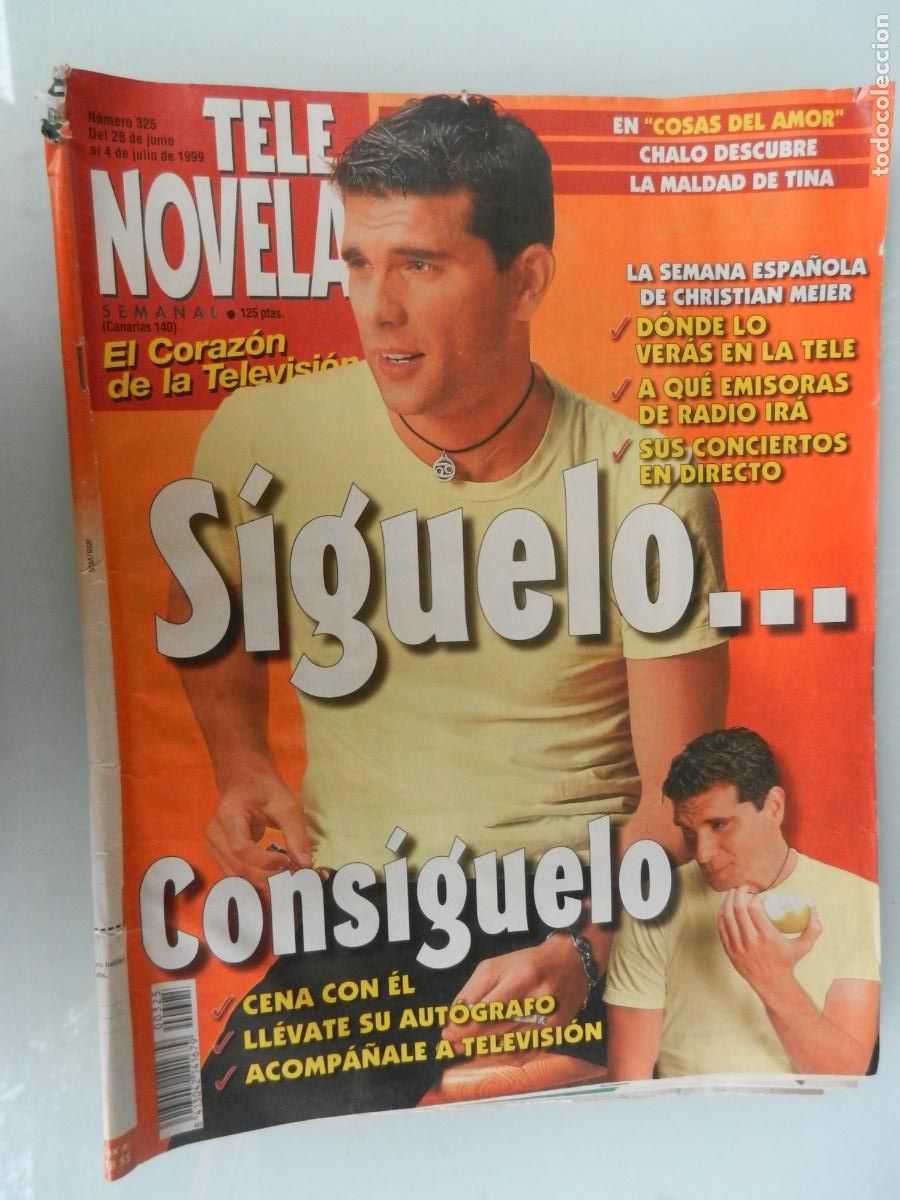 Coleccionismo de Revistas y Peri&oacute;dicos: TELE NOVELA SEMANAL N&ordm; 325- 07-1999 - EL CORAZON DE LA TELE -SIGUELO ... CONSIGUELO