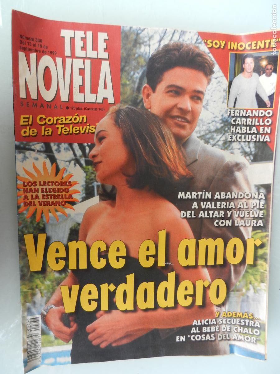 Collezionismo di Riviste e Giornali: TELE NOVELA SEMANAL N&ordm; 336- 09-1999 - EL CORAZON DE LA TELE -VENCE EL AMOR VERDADERO
