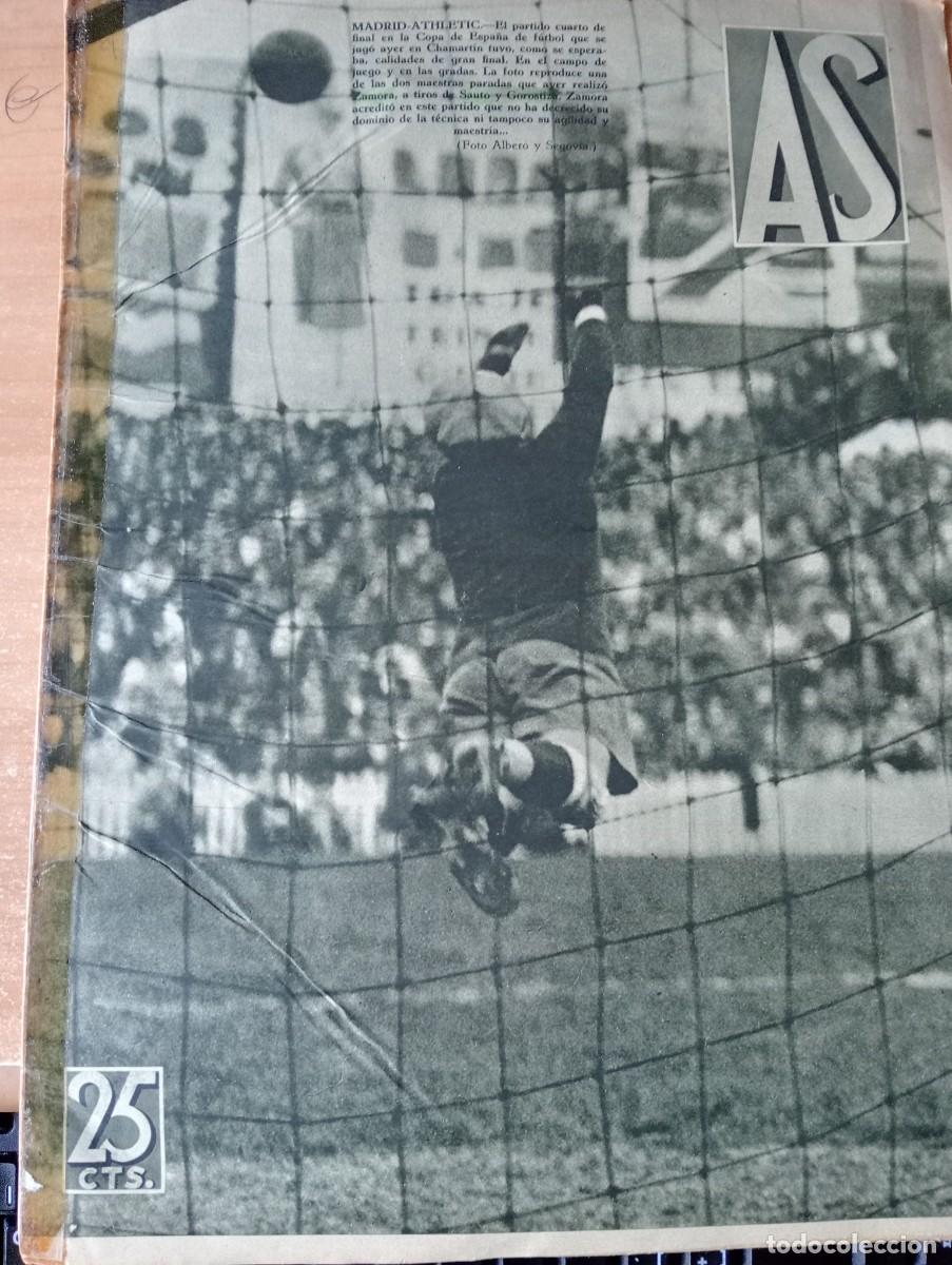 Sammeln von Zeitschriften und Zeitungen: PERIODICO AS A&Ntilde;O 1934 PORTERO ZAMORA SAUTO GOROSTIZA EN PORTADA OLIVARES ISPIZAUA GANZURIETA SAMITIE