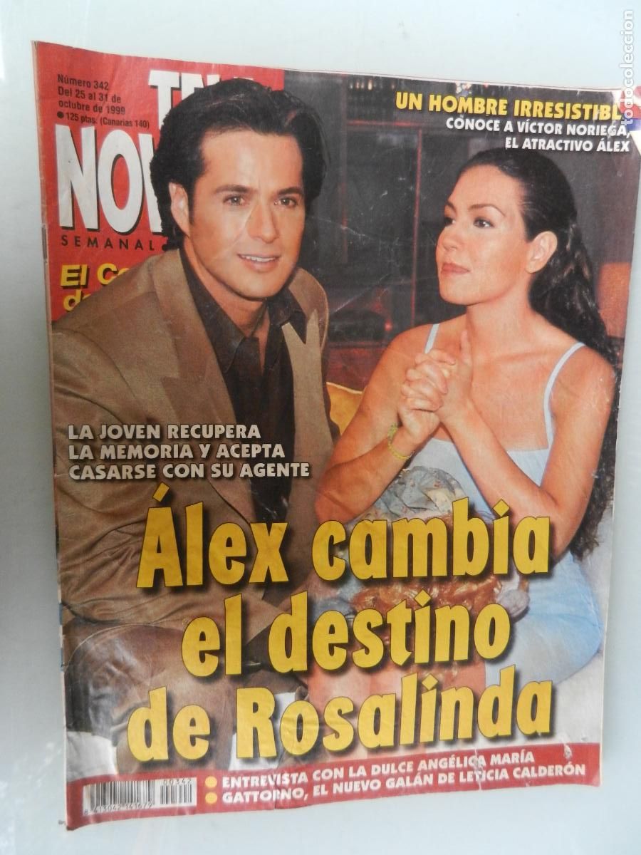 Collezionismo di Riviste e Giornali: TELE NOVELA SEMANAL N&ordm; 342- 10-1999 - EL CORAZON DE LA TELE - AL&Eacute;X CAMBIA EL DESTINO DE ROSALINDA