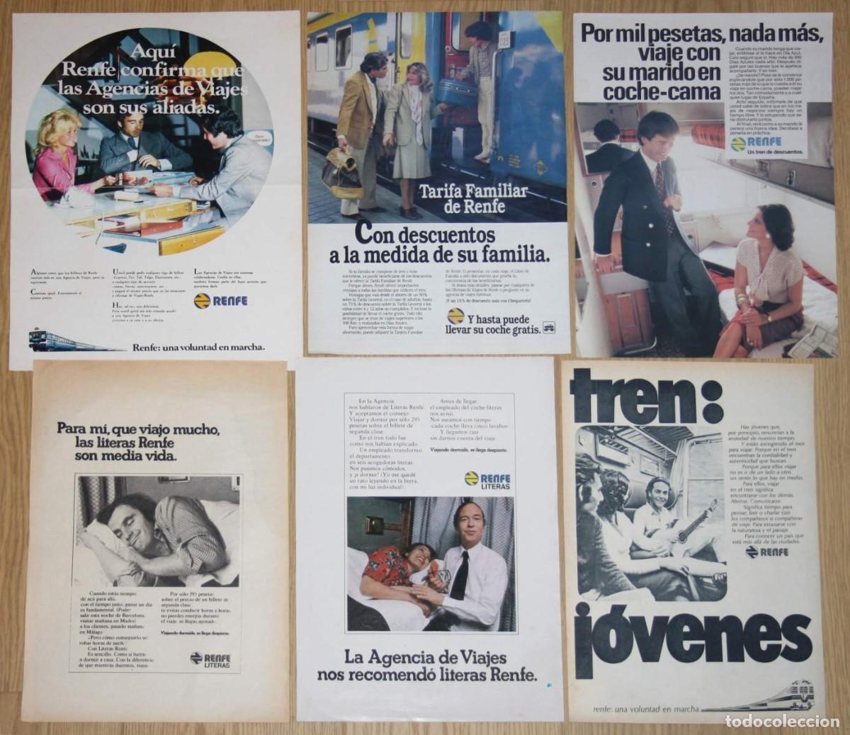 Collezionismo di Riviste e Giornali: RENFE 6x Anuncios 1970s/1980s Publicidad Tren Trenes Spain Adverts Train Promo Ads