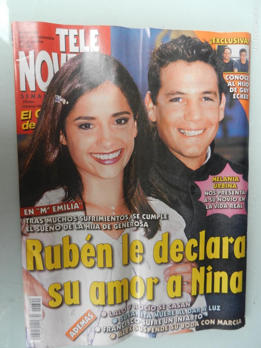 Collection Magazines and Newspapers: TELE NOVELA SEMANAL N&ordm; 390- 10-2000 - EL CORAZON DE LA TELE-RUB&Eacute;N LE DECLARA SU AMOR A NINA