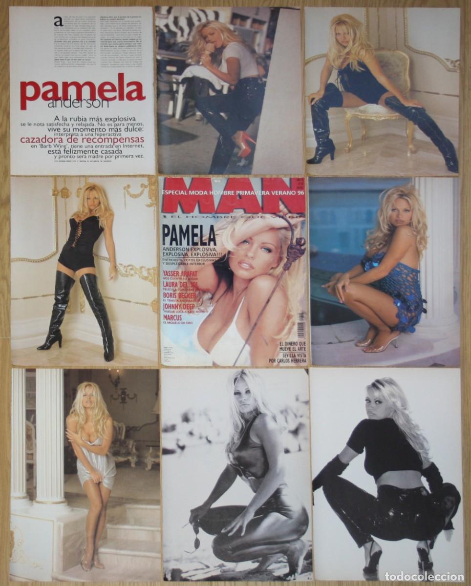 Coleccionismo de Revistas y Peri&oacute;dicos: PAMELA ANDERSON spain magazine clippings 1996 Man sexy photos Baywatch TV Series recortes