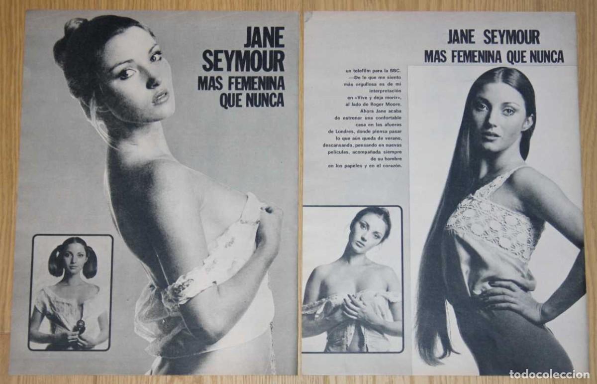 Coleccionismo de Revistas y Peri&oacute;dicos: JANE SEYMOUR 3 page 1974 magazine clippings UK actress sexy photos Bond Girl 007 recortes