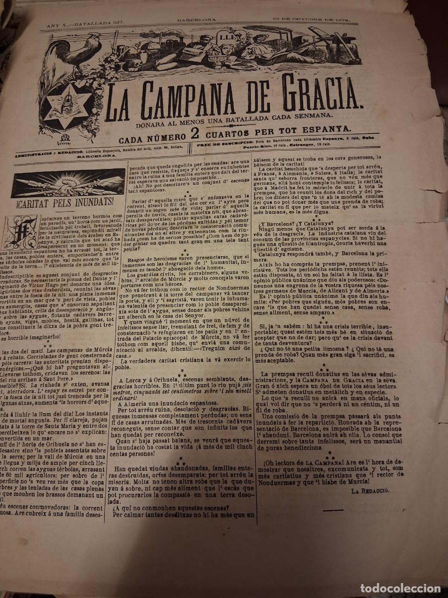 Coleccionismo de Revistas y Peri&oacute;dicos: CAMPANA DE GRACIA, La: Barcelona, n&ordm; 537, 26 octubre 1879.