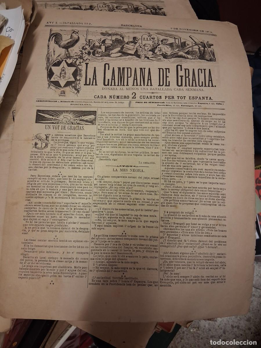 Coleccionismo de Revistas y Peri&oacute;dicos: CAMPANA DE GRACIA, La: Barcelona, n&ordm; 539, 9 novembre 1879