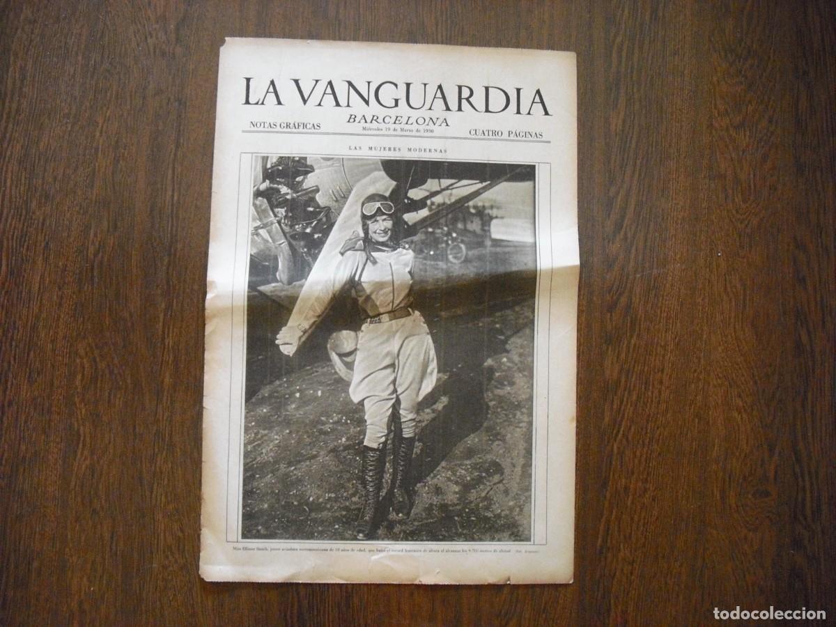 Colecionismo de Revistas e Jornais: LA VANGUARDIA , MARZO 1930. ELLIONOR SMITH AVIADORA NORTEAMERICANA. MUJERES MODERNAS 4 PAGS