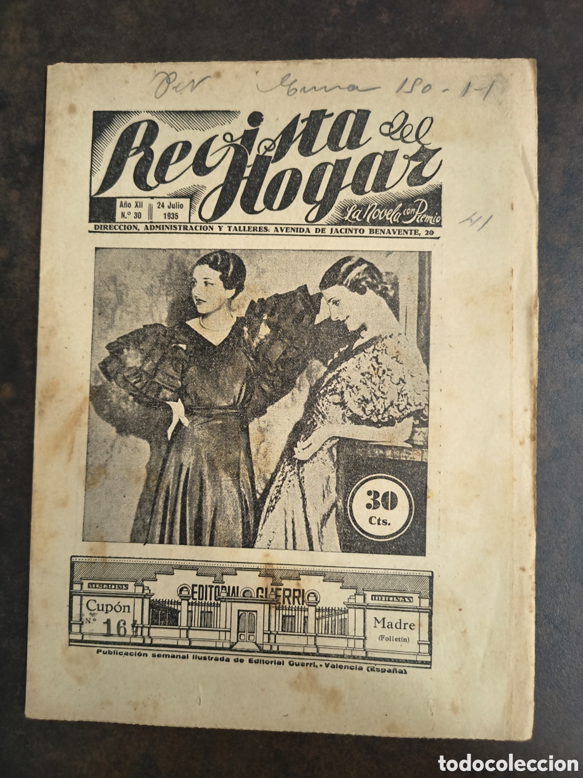 Coleccionismo de Revistas y Peri&oacute;dicos: REVISTA DEL HOGAR. 24 JULIO 1935.