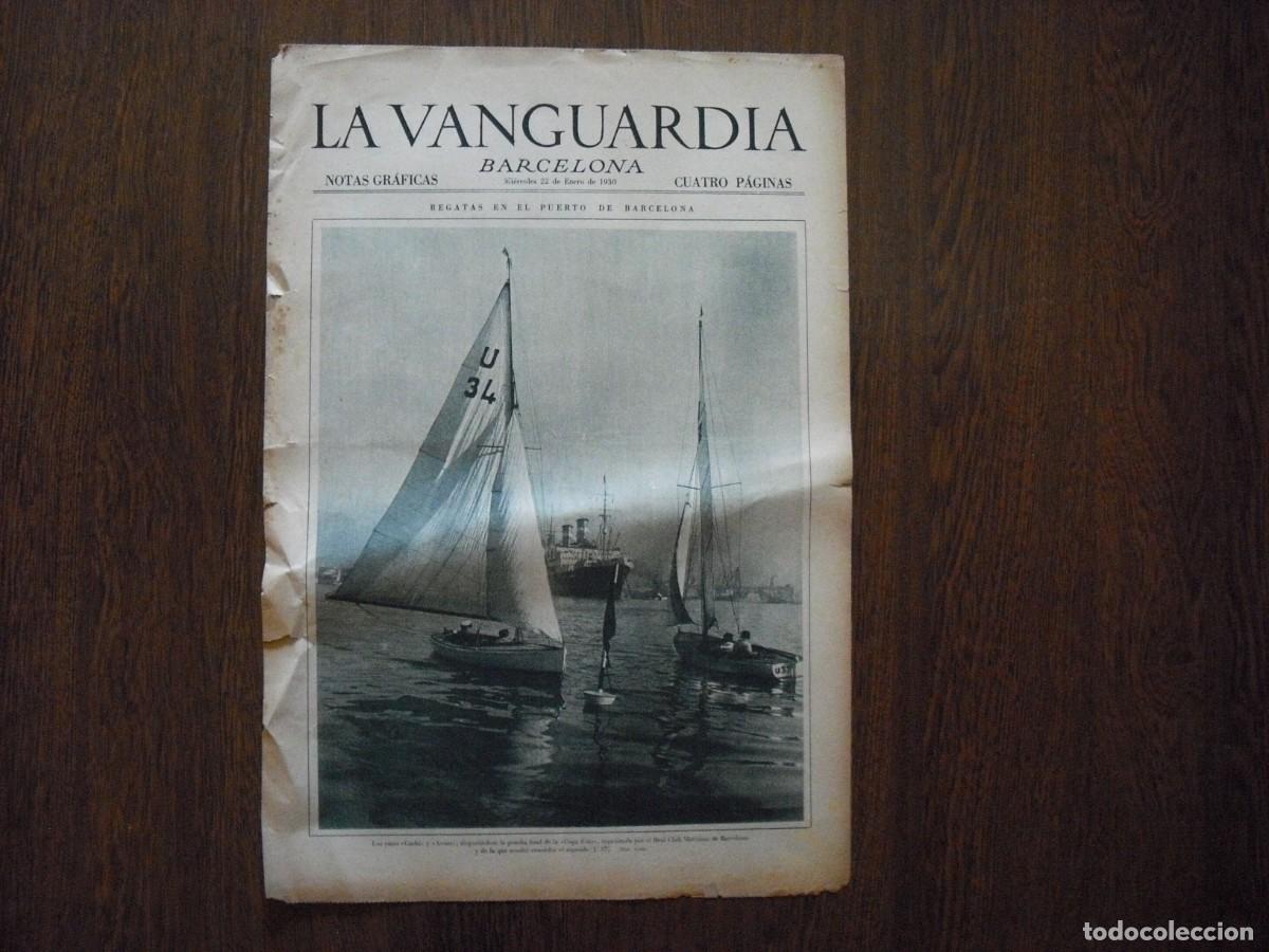 Coleccionismo de Revistas y Peri&oacute;dicos: LA VANGUARDIA ,ENERO 1930 .LOS YATES GARBI Y AVANT EN LAS REGATAS DEL PUERTO DE BARCELONA 4 PAGS