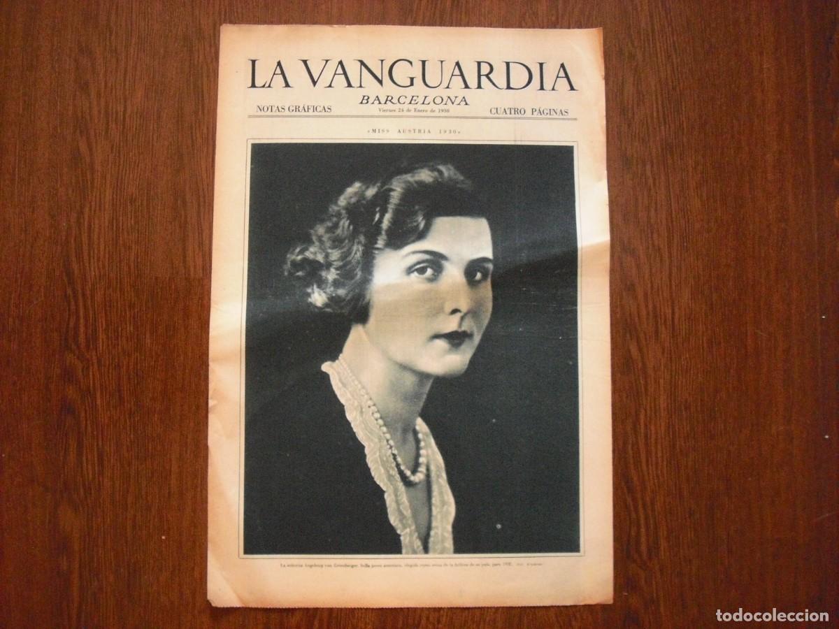 Colecionismo de Revistas e Jornais: LA VANGUARDIA ,ENERO 1930 . EN PORTADA MISS AUSTRIA 1930 4 PAGS