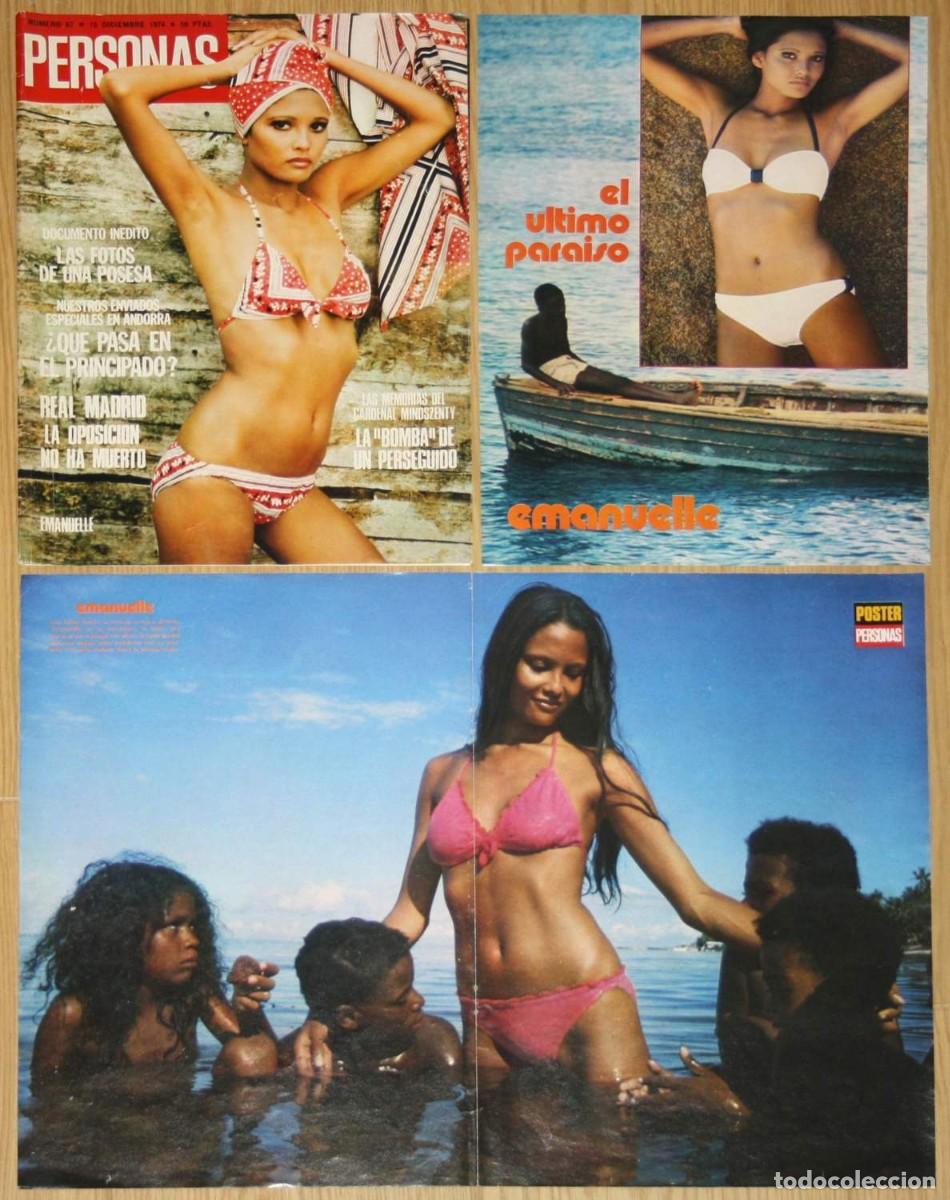 Coleccionismo de Revistas y Peri&oacute;dicos: LAURA GEMSER 1974 spain magazine clippings poster sexy photos Black Emanuelle articulo Personas