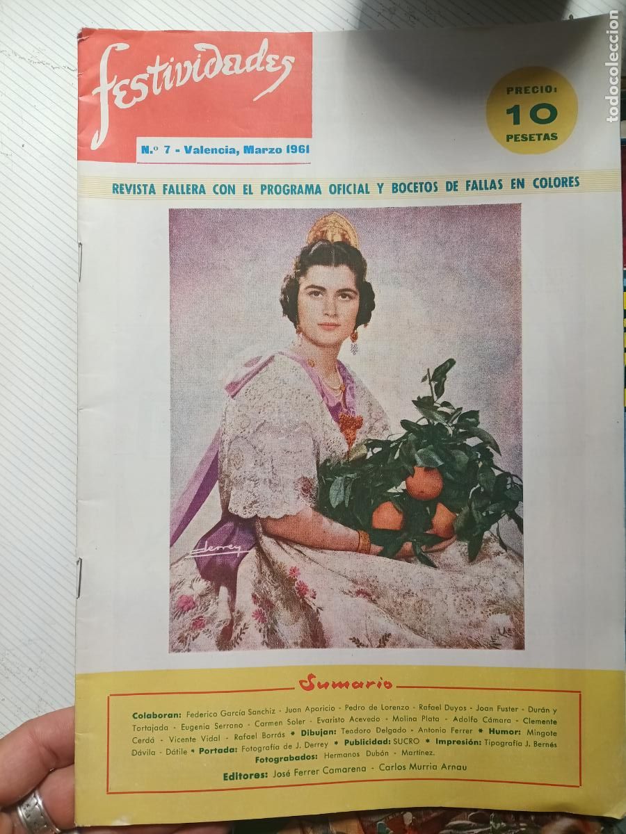 Collectionnisme de Revues et Journaux: REVISTA FALLERA , FESTIVIDADES 1961 -- FALLAS DE VALENCIA CON PUBLICIDAD DE EPOCA